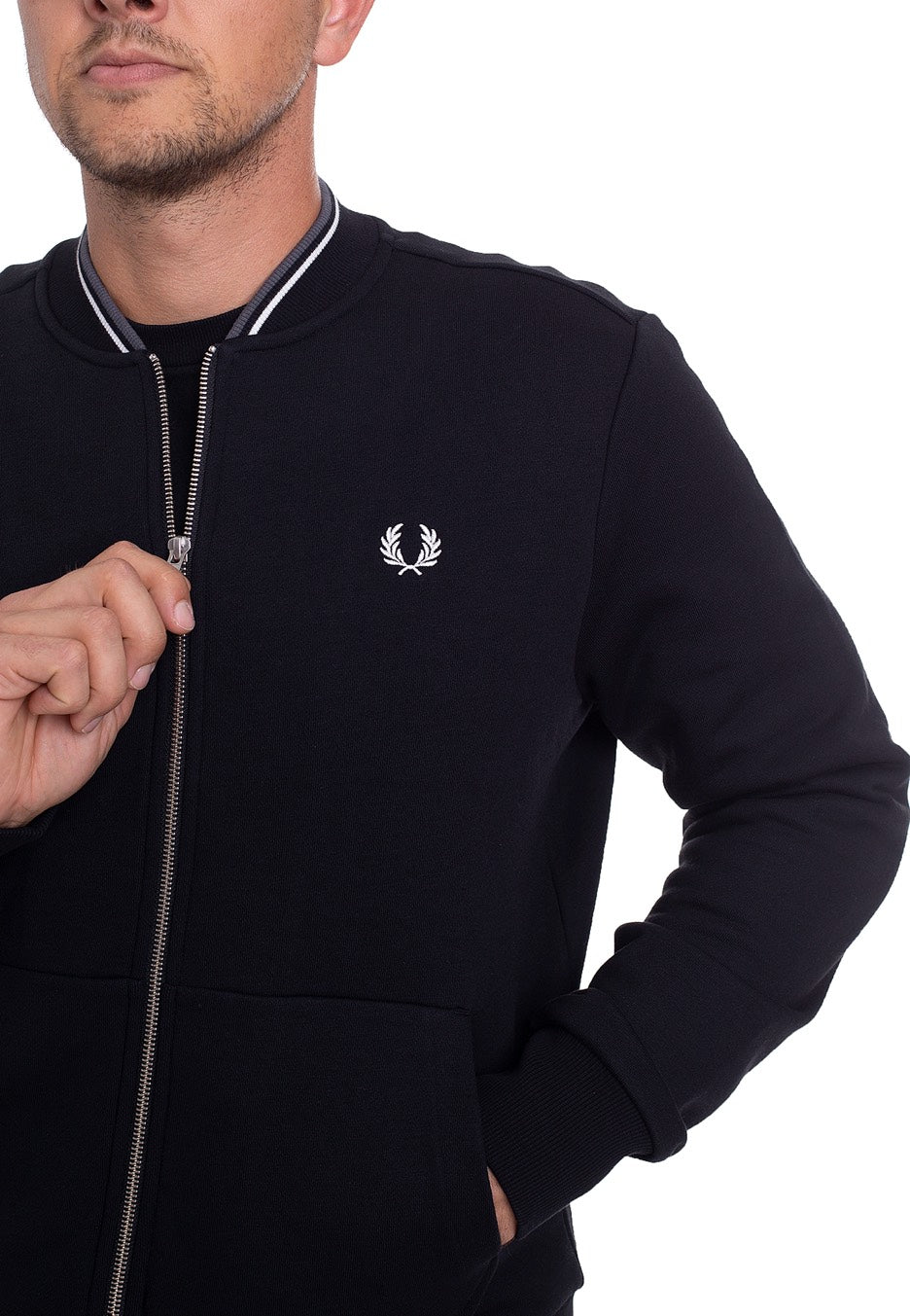 Fred Perry - Zip Through Black - Track Jacket | Men-Image