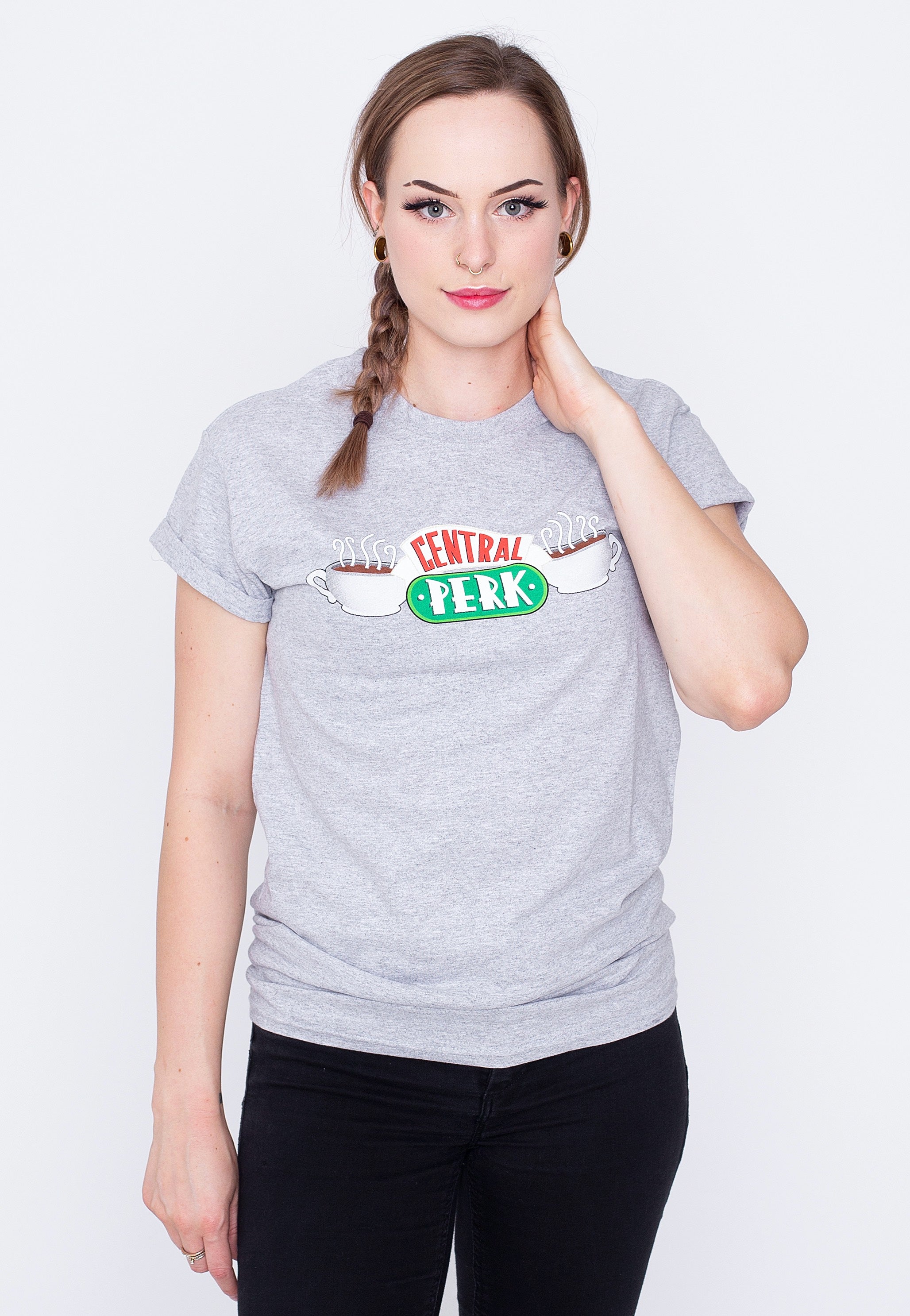 Friends - Central Perk Rolled Sleeve Grey - T-Shirt | Women-Image