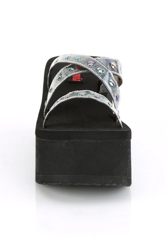 DemoniaCult - Funn 19 Charcoal Glitter - Girl Sandals | Women-Image