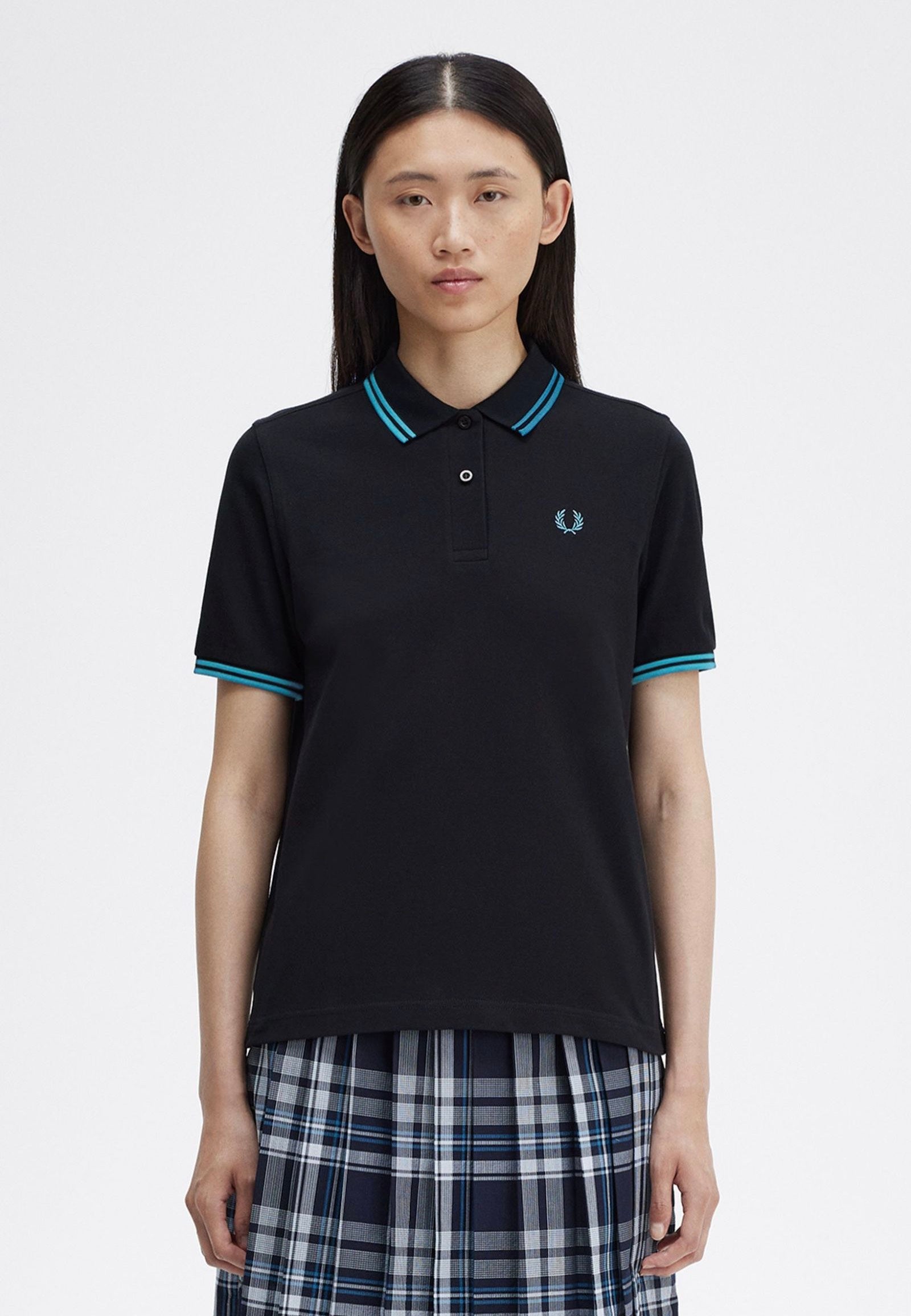 Fred Perry - Twin Tipped Black/Runaway Bay Ocean - Polo | Women-Image