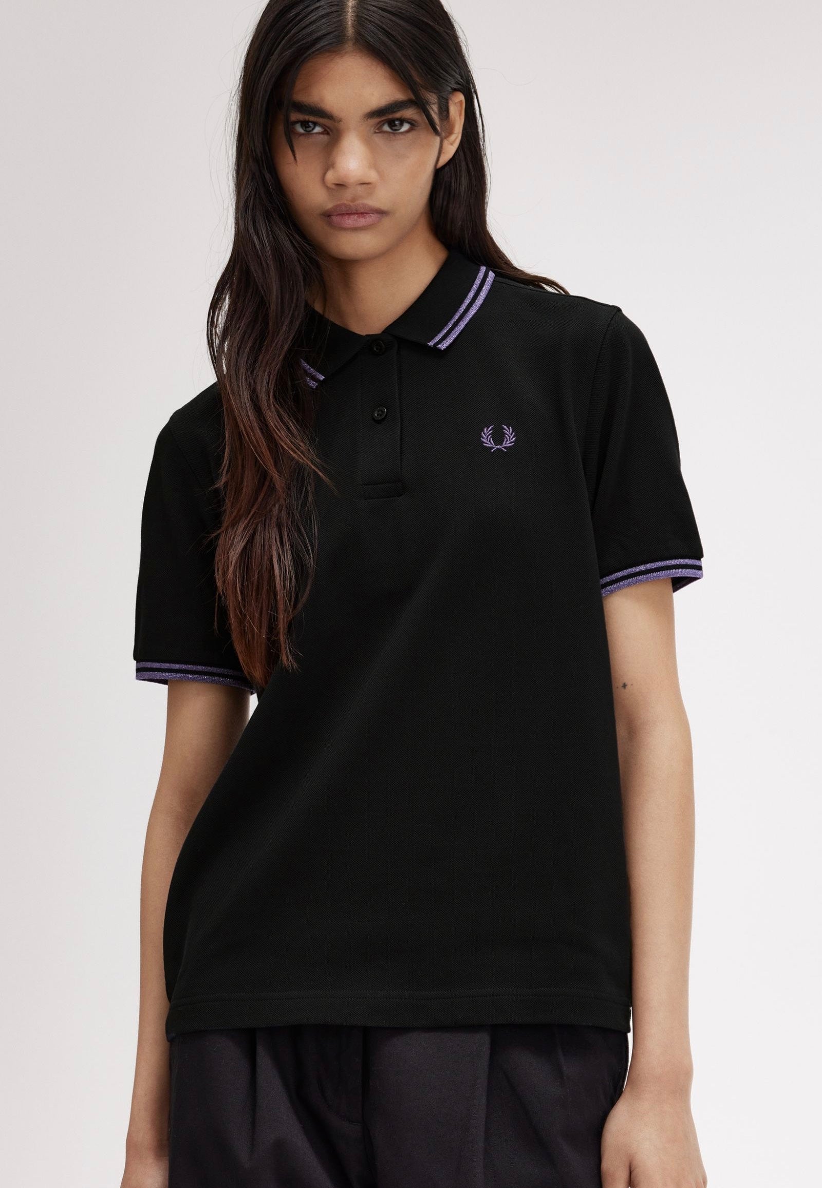 Fred Perry - Twin Tipped Black/Metallic Ultra Violet/Metallic Ultra Violet - Polo | Women-Image