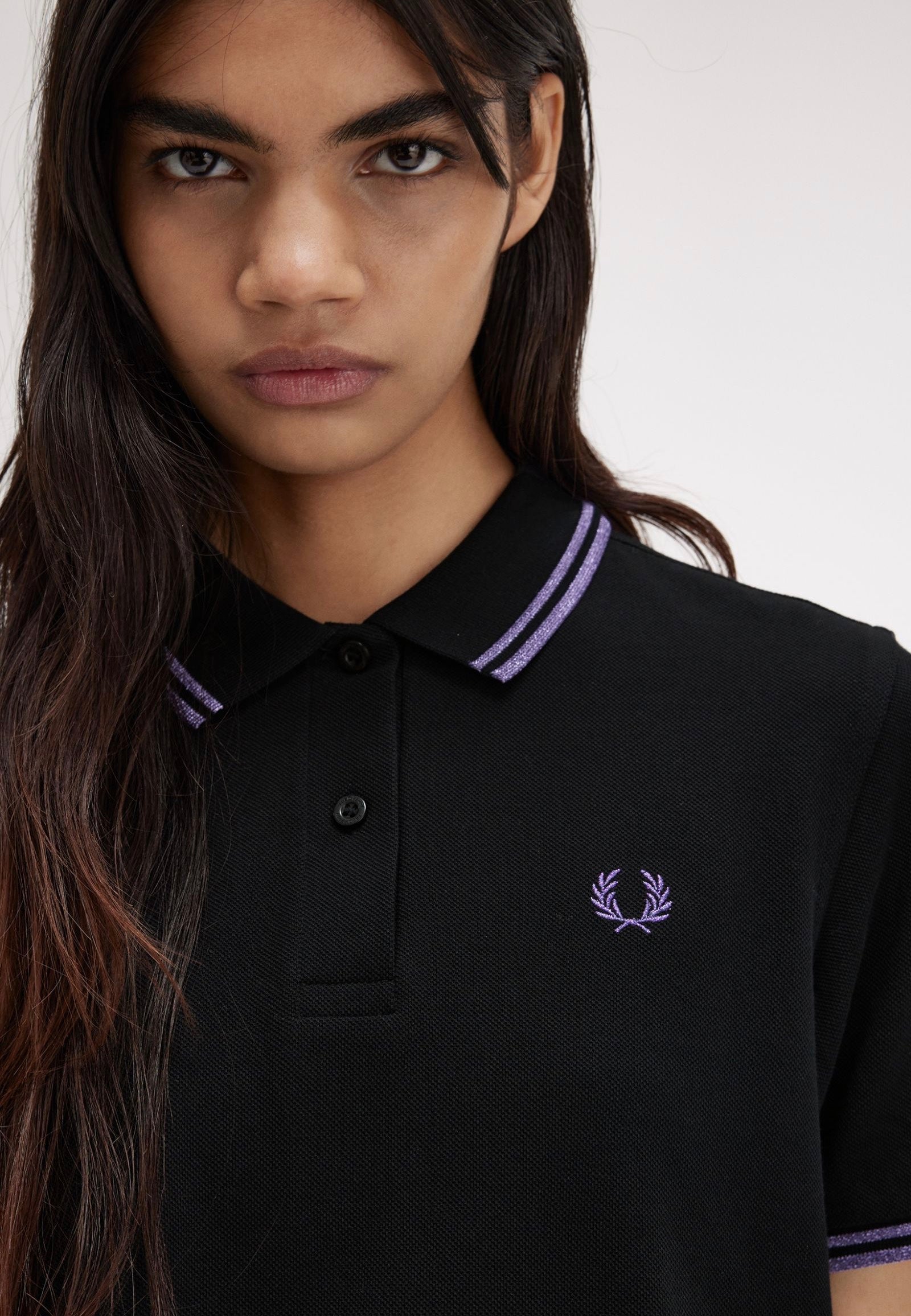 Fred Perry - Twin Tipped Black/Metallic Ultra Violet/Metallic Ultra Violet - Polo | Women-Image