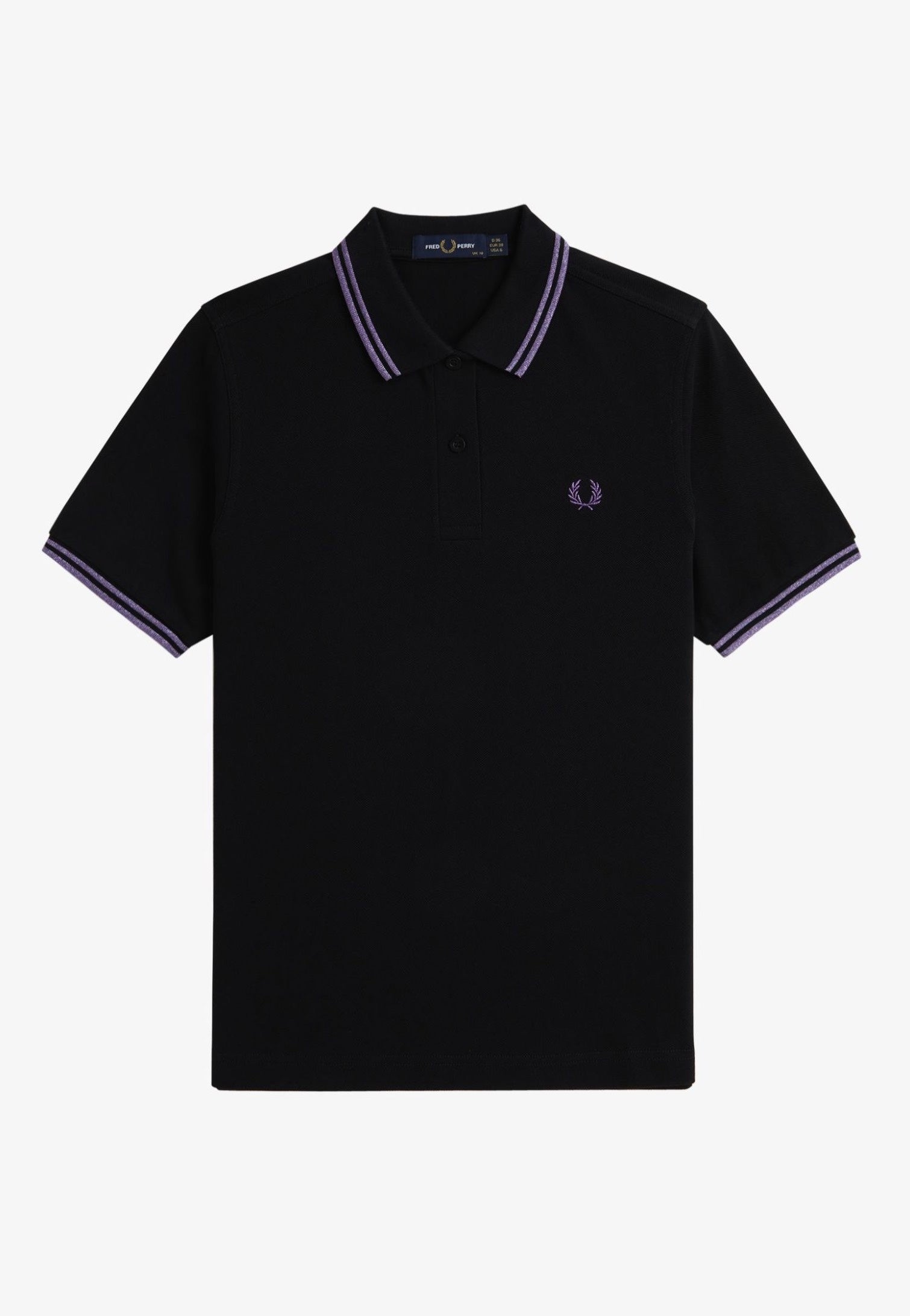 Fred Perry - Twin Tipped Black/Metallic Ultra Violet/Metallic Ultra Violet - Polo | Women-Image