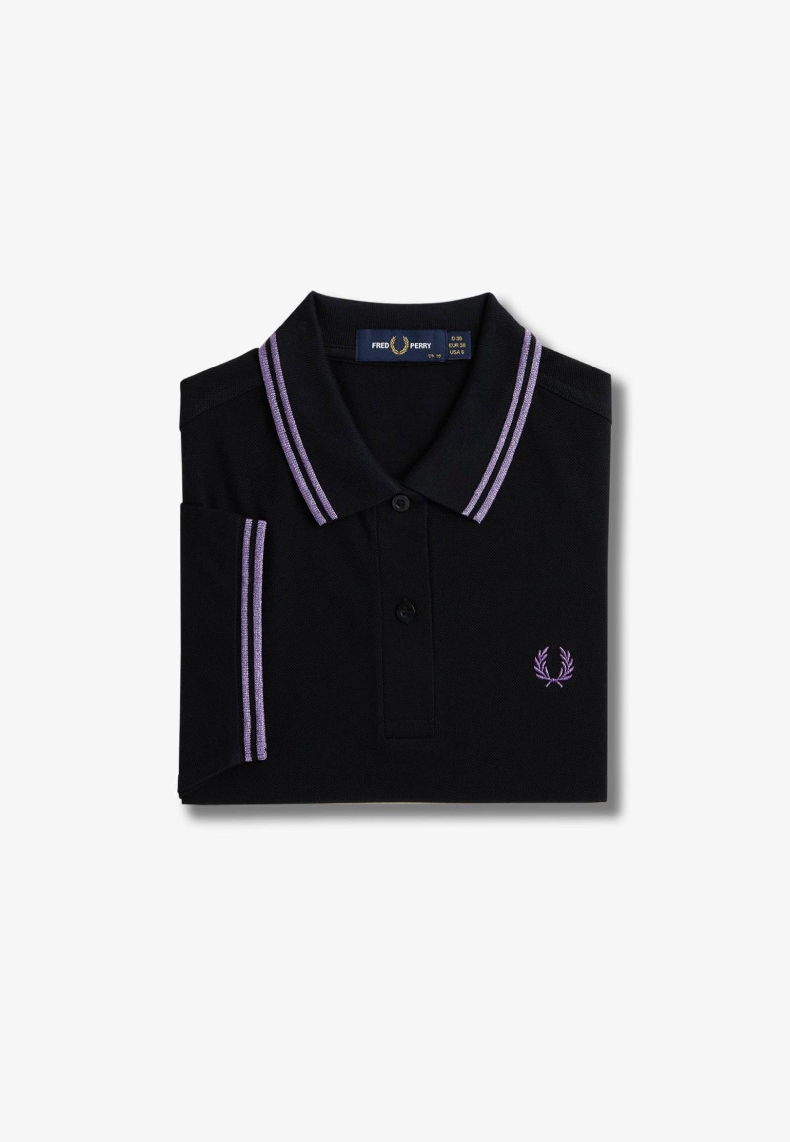 Fred Perry - Twin Tipped Black/Metallic Ultra Violet/Metallic Ultra Violet - Polo | Women-Image