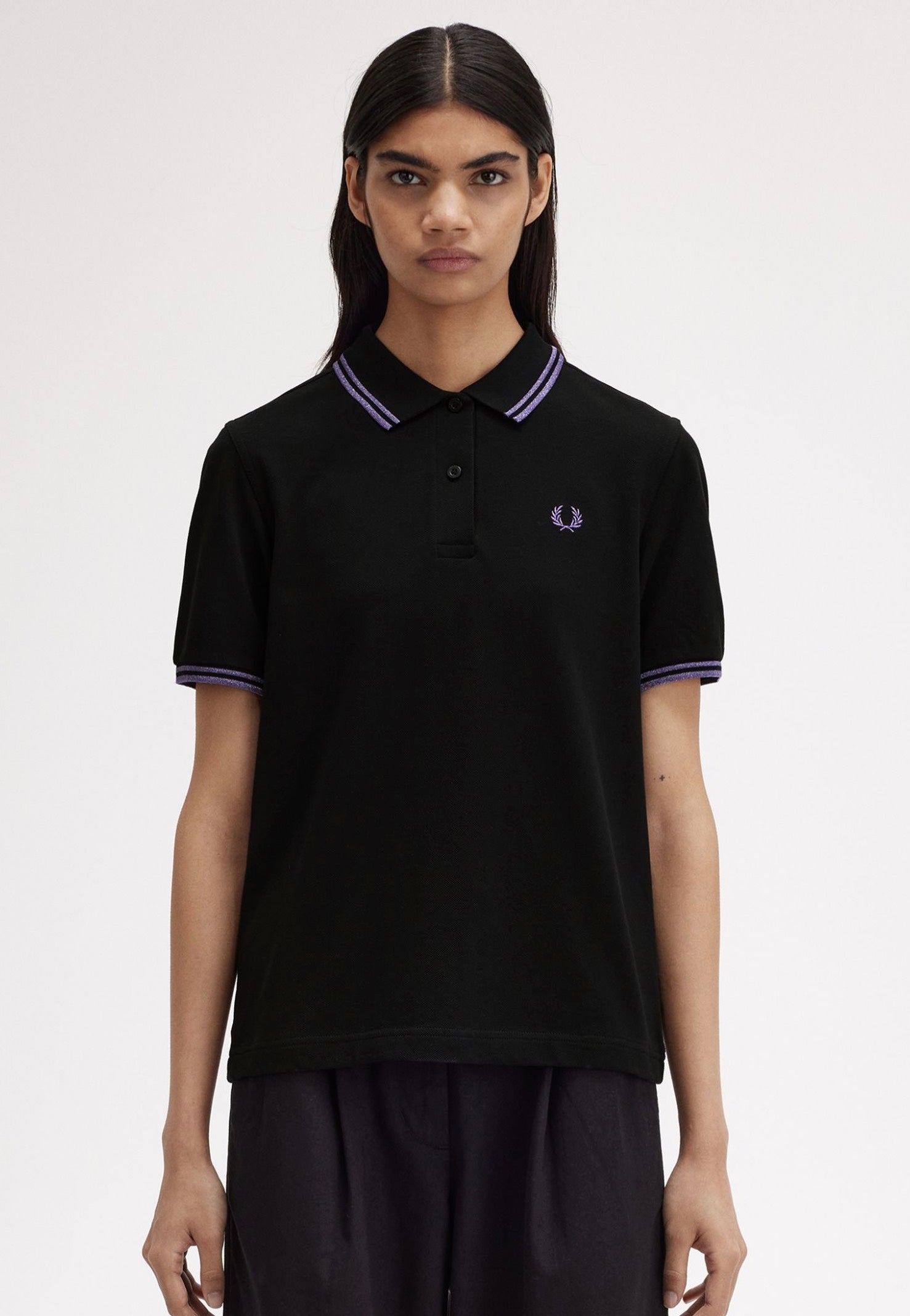 Fred Perry - Twin Tipped Black/Metallic Ultra Violet/Metallic Ultra Violet - Polo | Women-Image