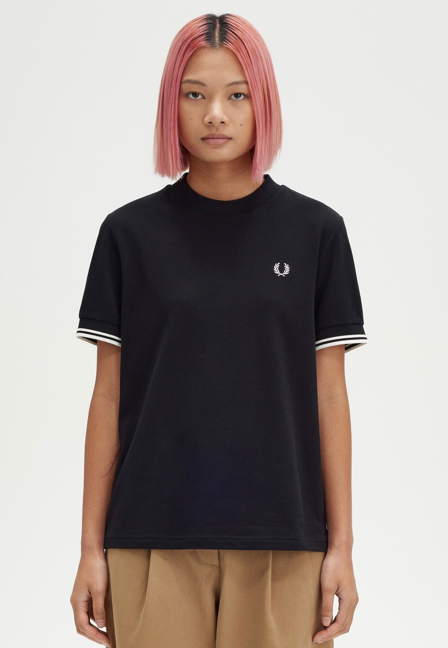 Fred Perry - Twin Tipped Pique Black - T-Shirt | Women-Image