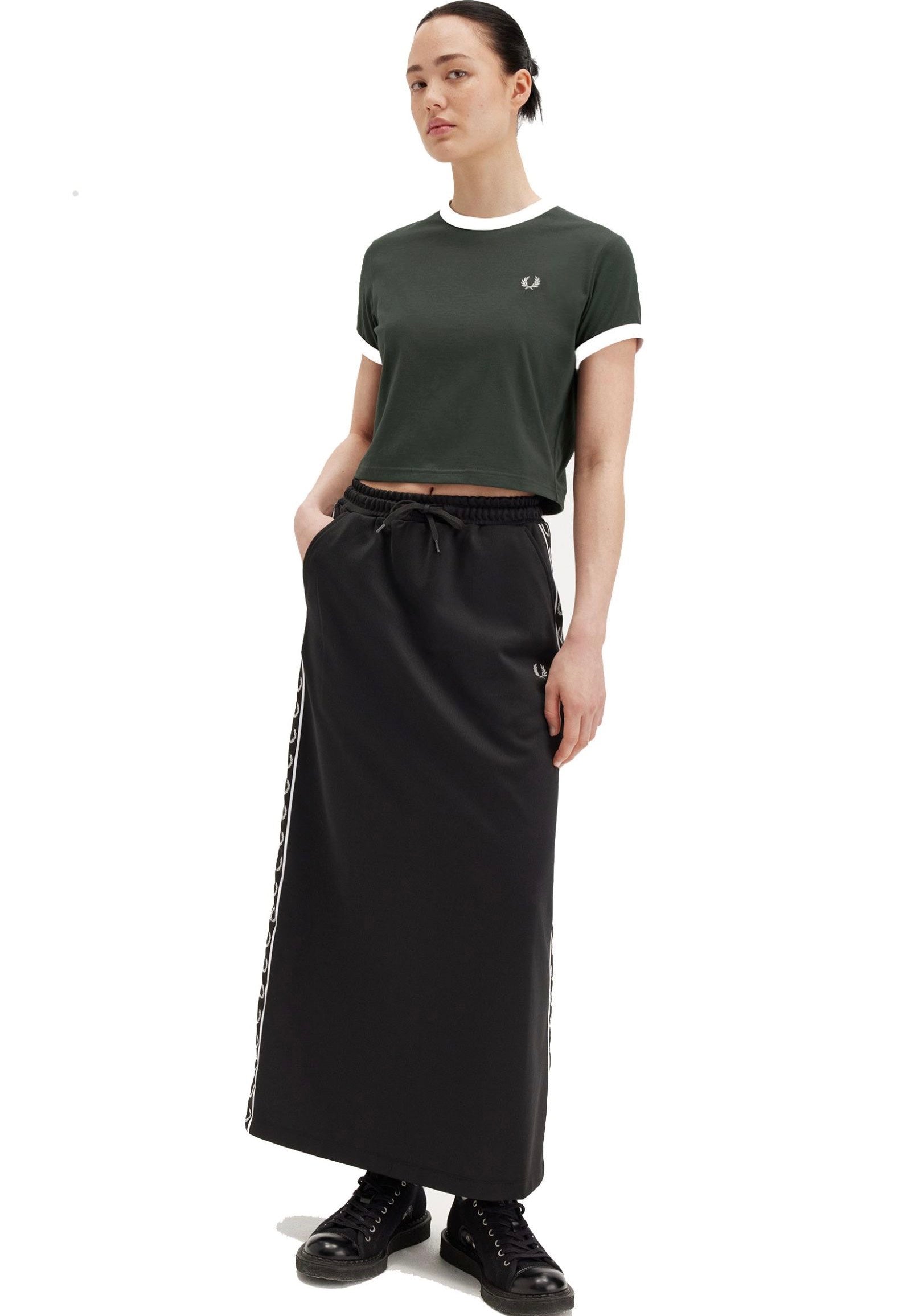 Fred Perry - Cropped Ringer Court Green - T-Shirt | Women-Image