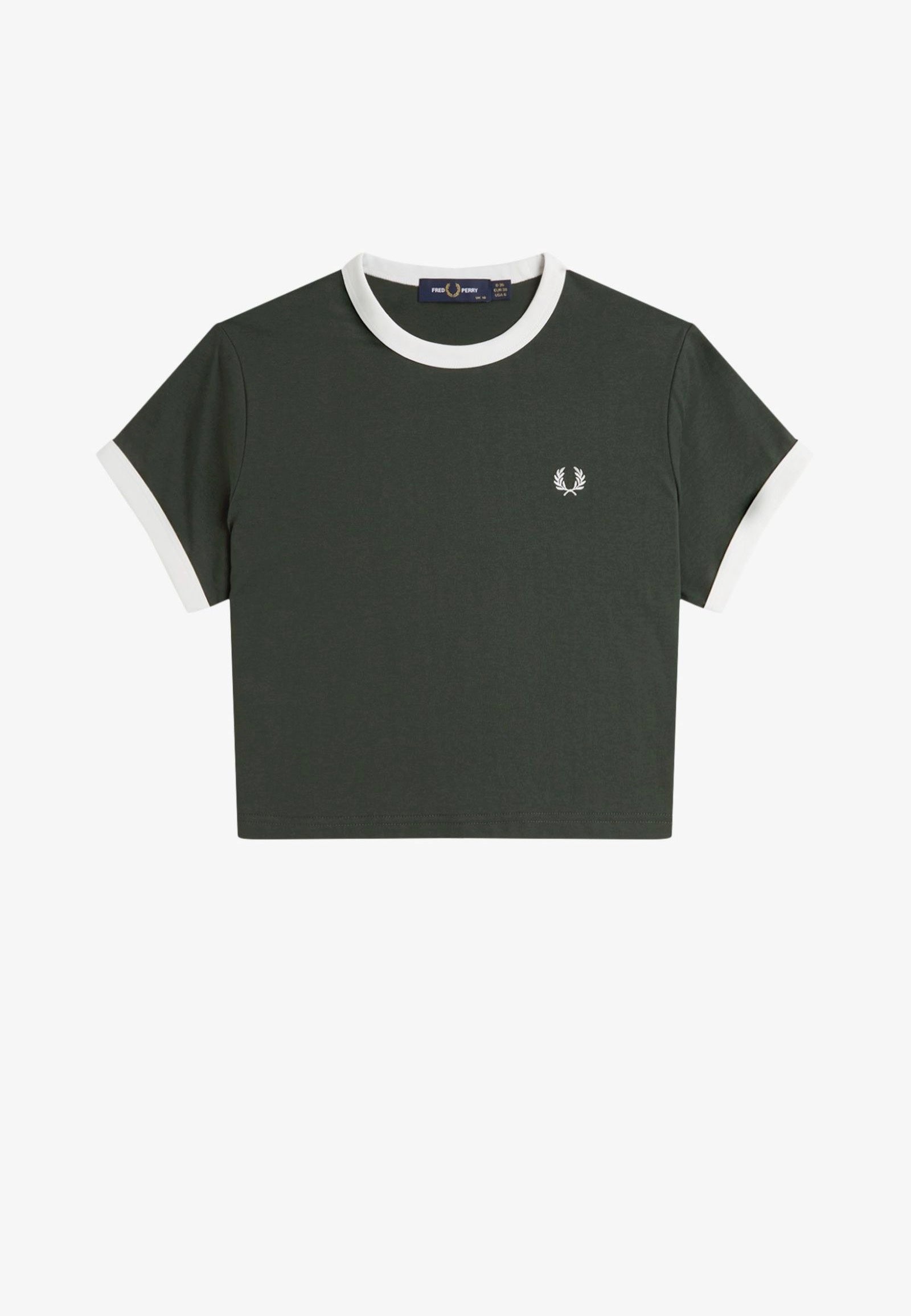 Fred Perry - Cropped Ringer Court Green - T-Shirt | Women-Image