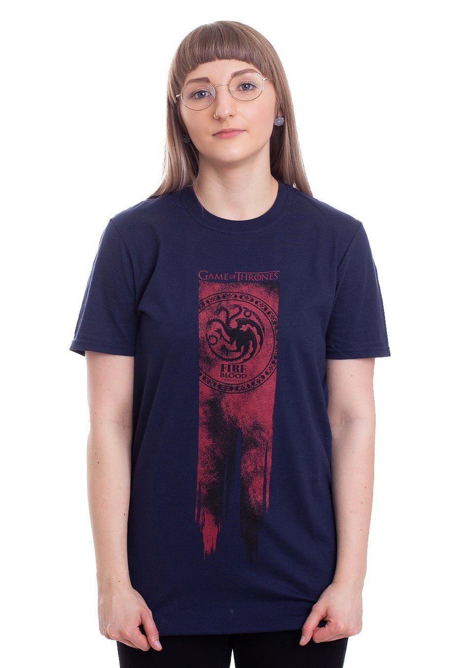 Game Of Thrones - Targaryen Flag: Fire & Blood Blue - T-Shirt | Women-Image