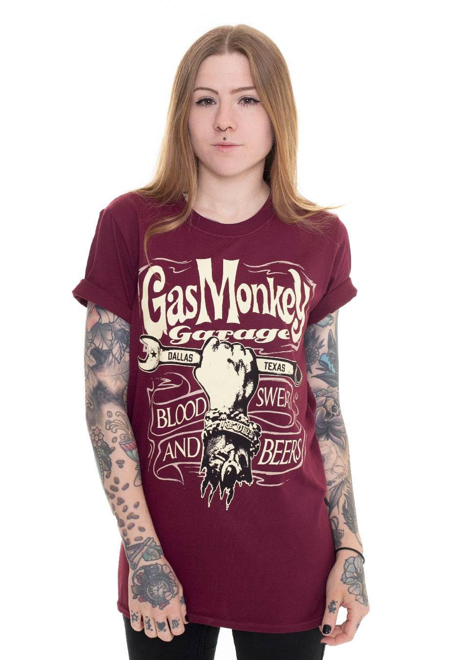 Gas Monkey Garage - Mechanics Spanner Maroon - T-Shirt | Women-Image