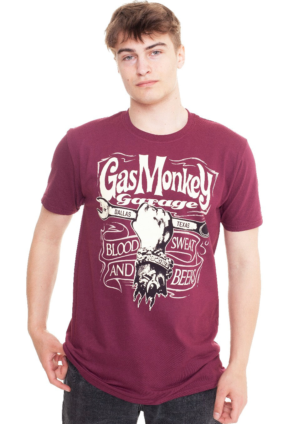 Gas Monkey Garage - Mechanics Spanner Maroon - T-Shirt | Men-Image