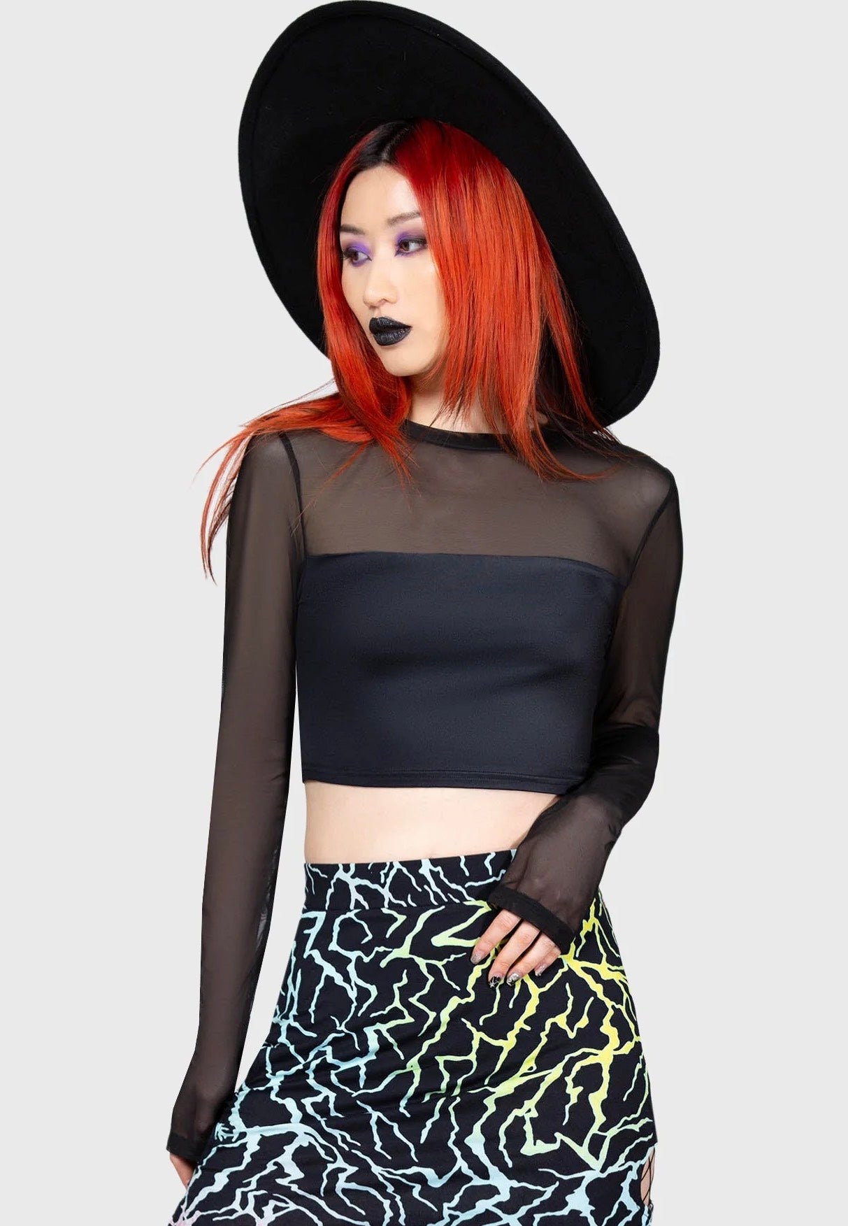 Killstar - Ghoul Sweat Crop Black - Top | Women-Image