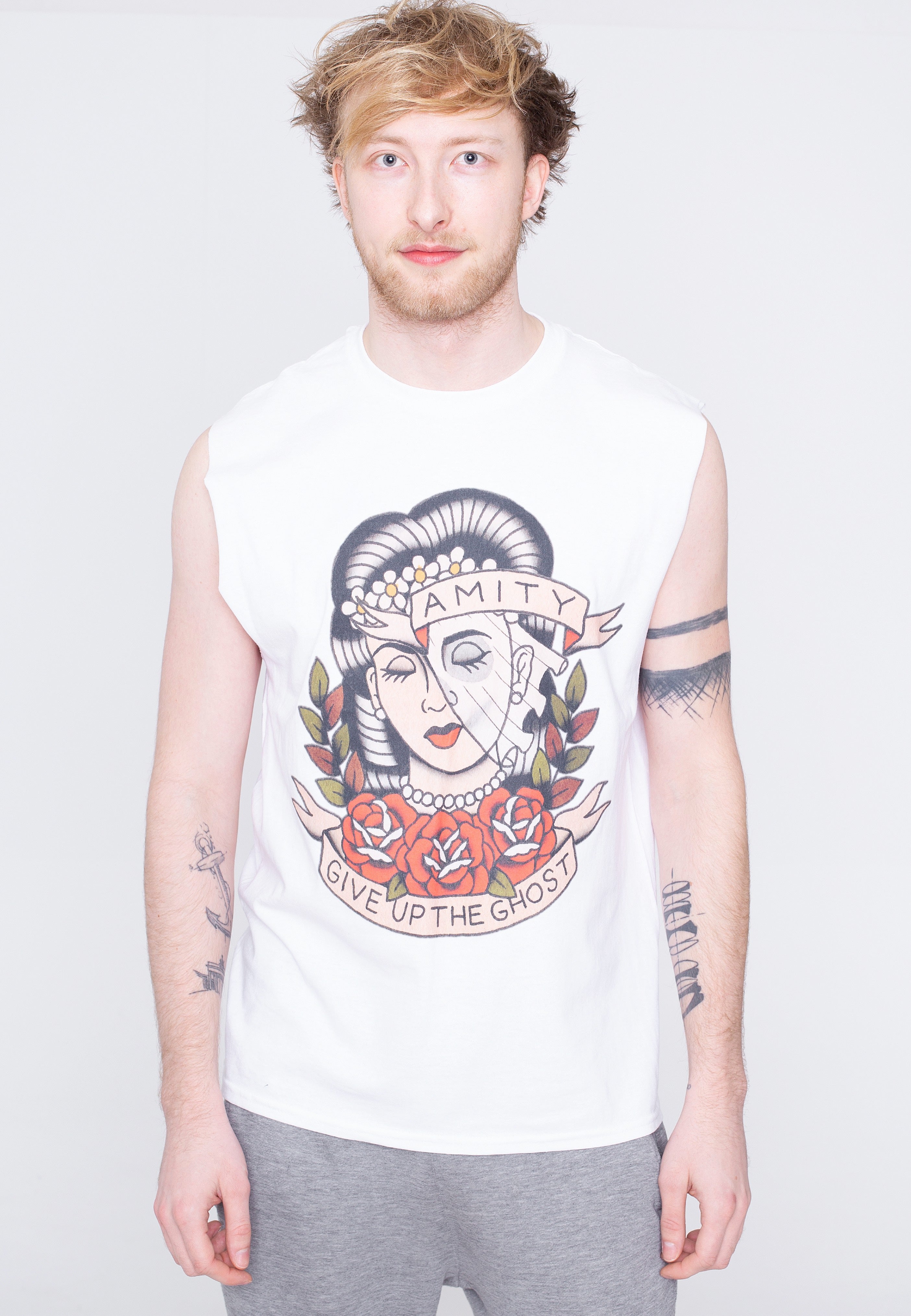 The Amity Affliction - Give Up The Ghost Flash White - Sleeveless | Men-Image