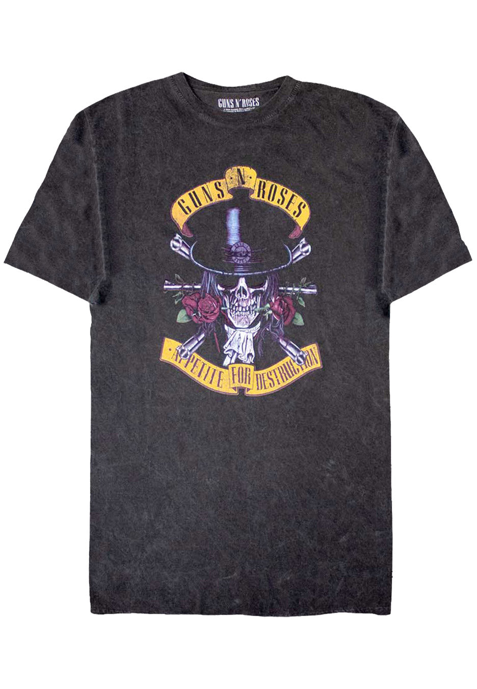 Guns N' Roses - Appetite Washed Dip-Dye Mineral Wash - T-Shirt | Neutral-Image