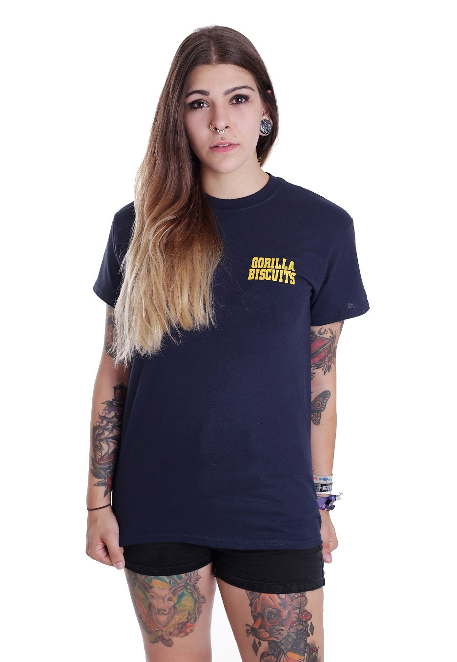 Gorilla Biscuits - Hold Your Ground Pocket Navy - T-Shirt | Women-Image