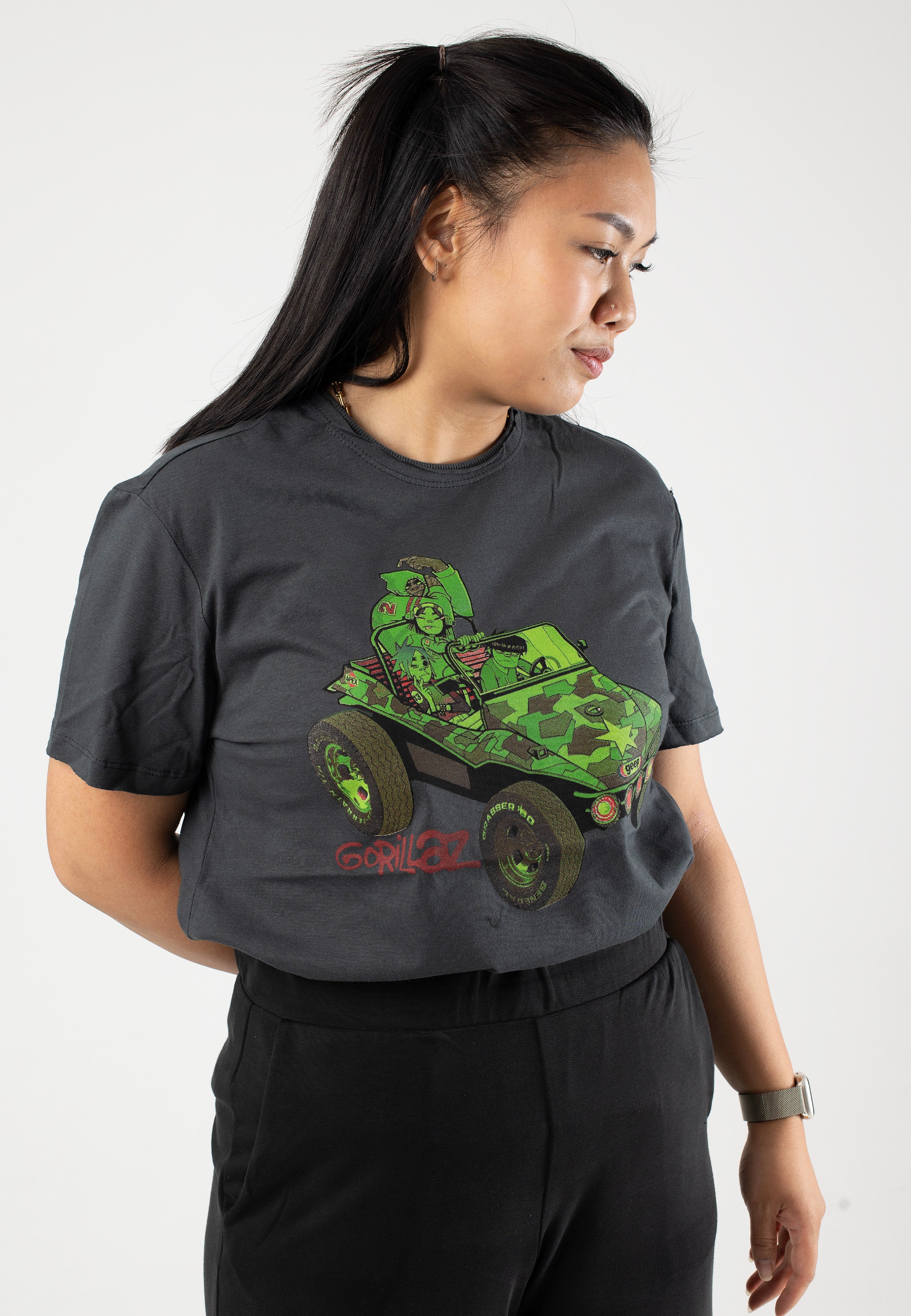 Gorillaz - Jeep Charcoal - T-Shirt | Women-Image