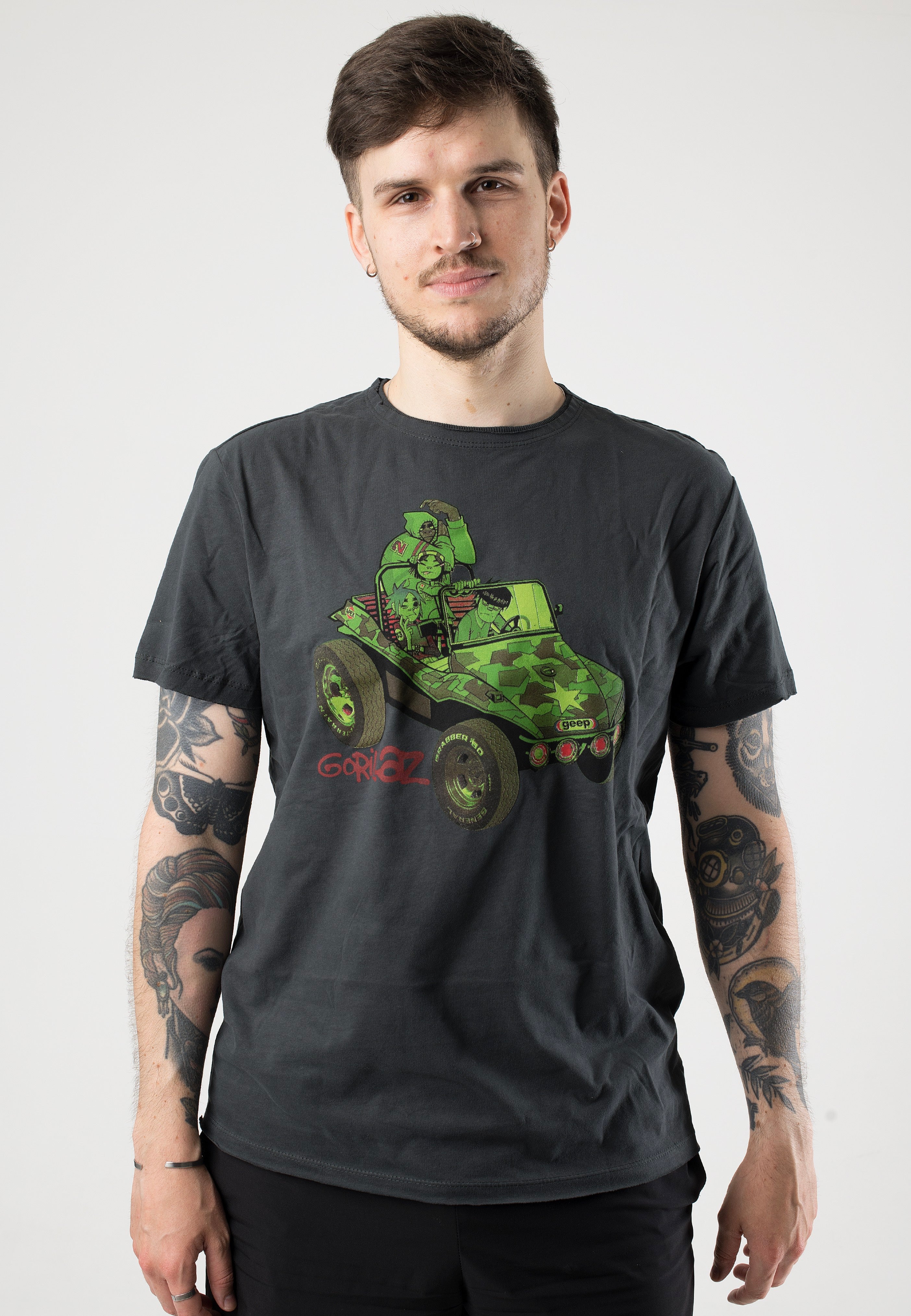 Gorillaz - Jeep Charcoal - T-Shirt | Men-Image