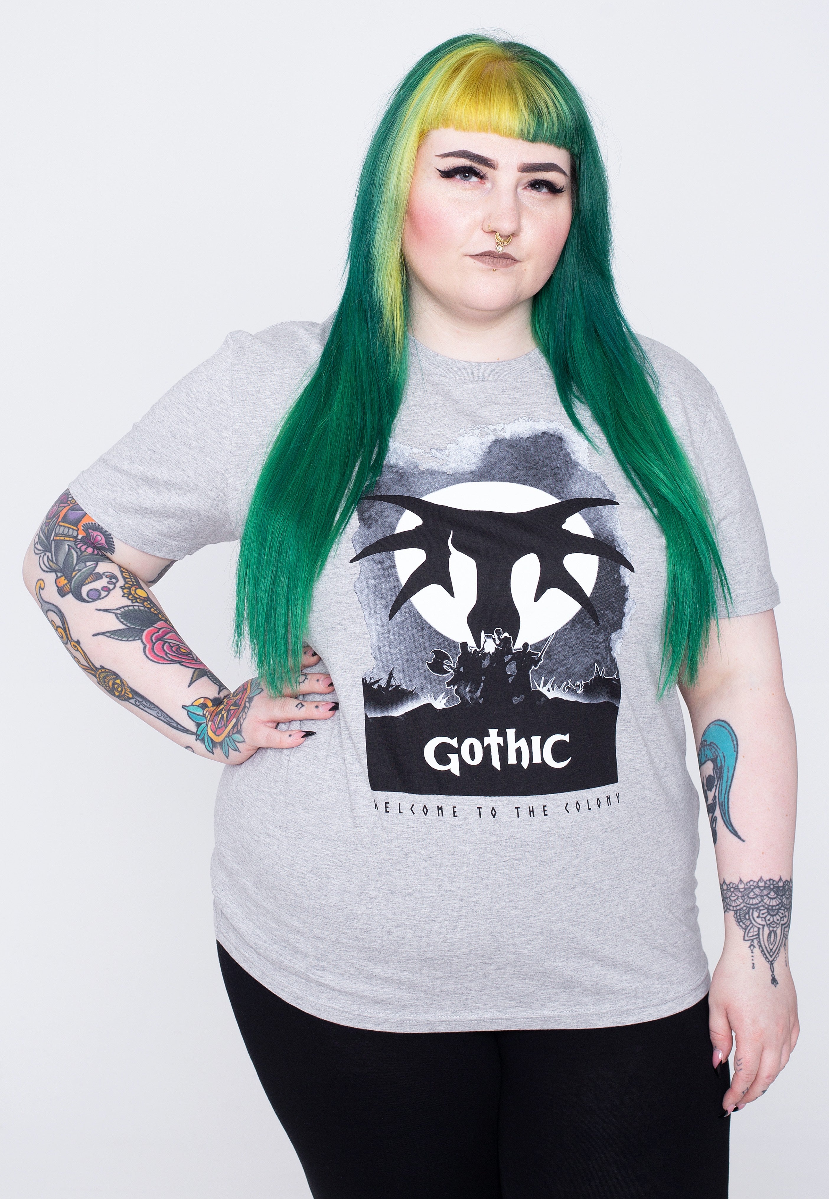 Gothic - Welcome To The Colony Grey - T-Shirt | Women-Image