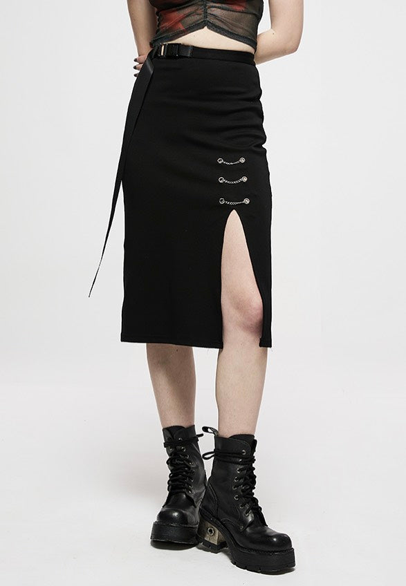 Punk Rave - Florentine Tragedy Maxi Black - Skirt | Women-Image