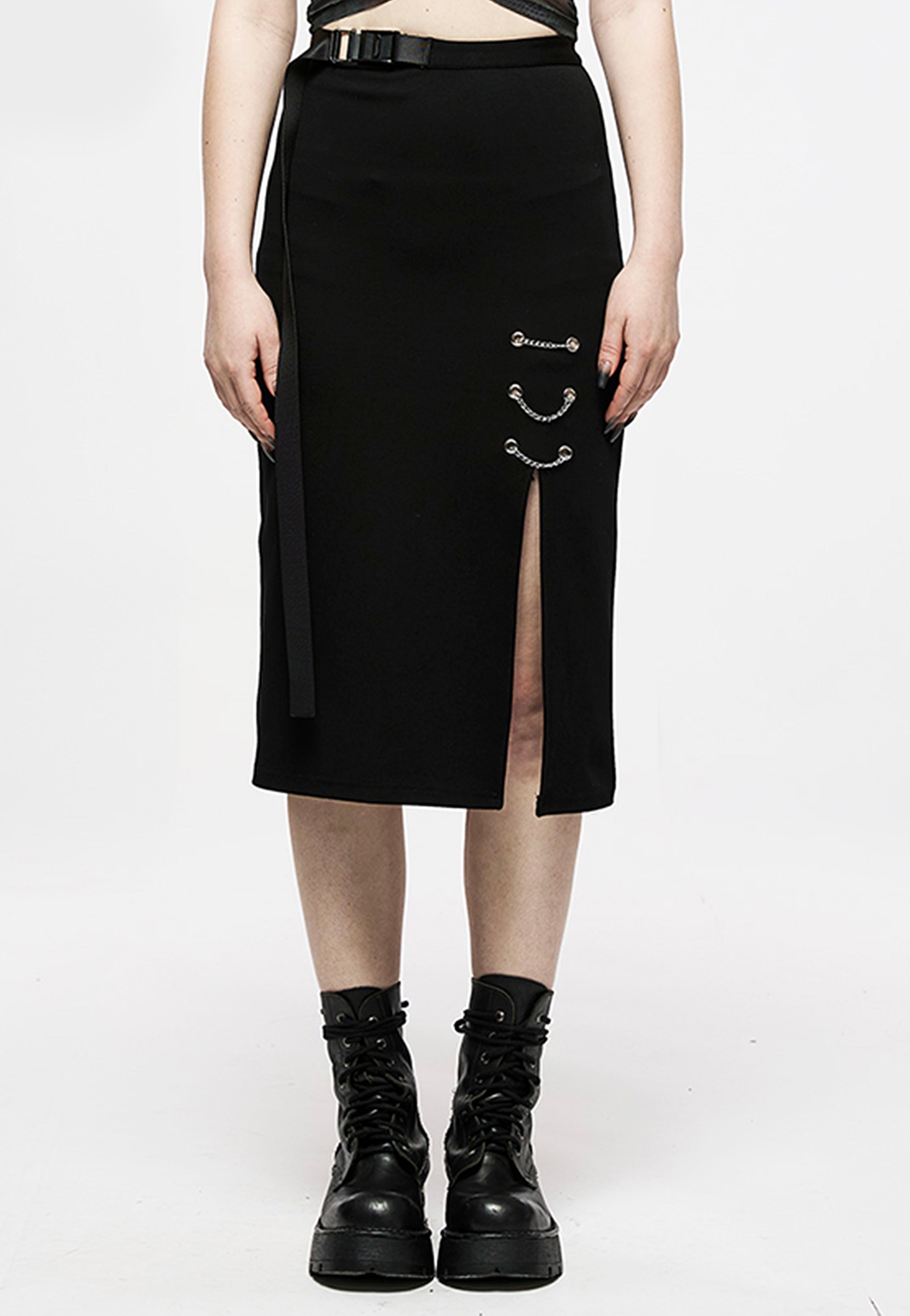 Punk Rave - Florentine Tragedy Maxi Black - Skirt | Women-Image