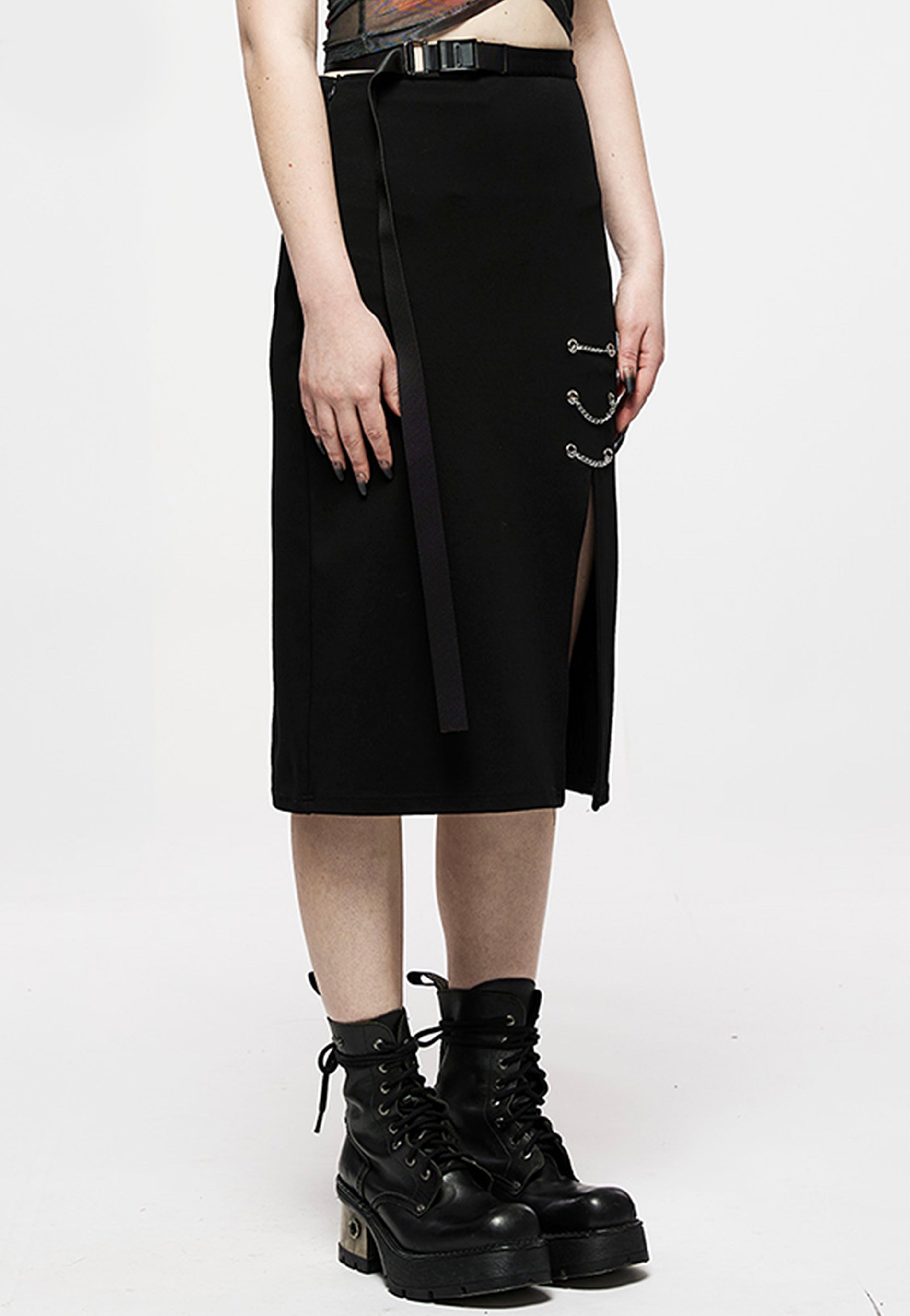 Punk Rave - Florentine Tragedy Maxi Black - Skirt | Women-Image