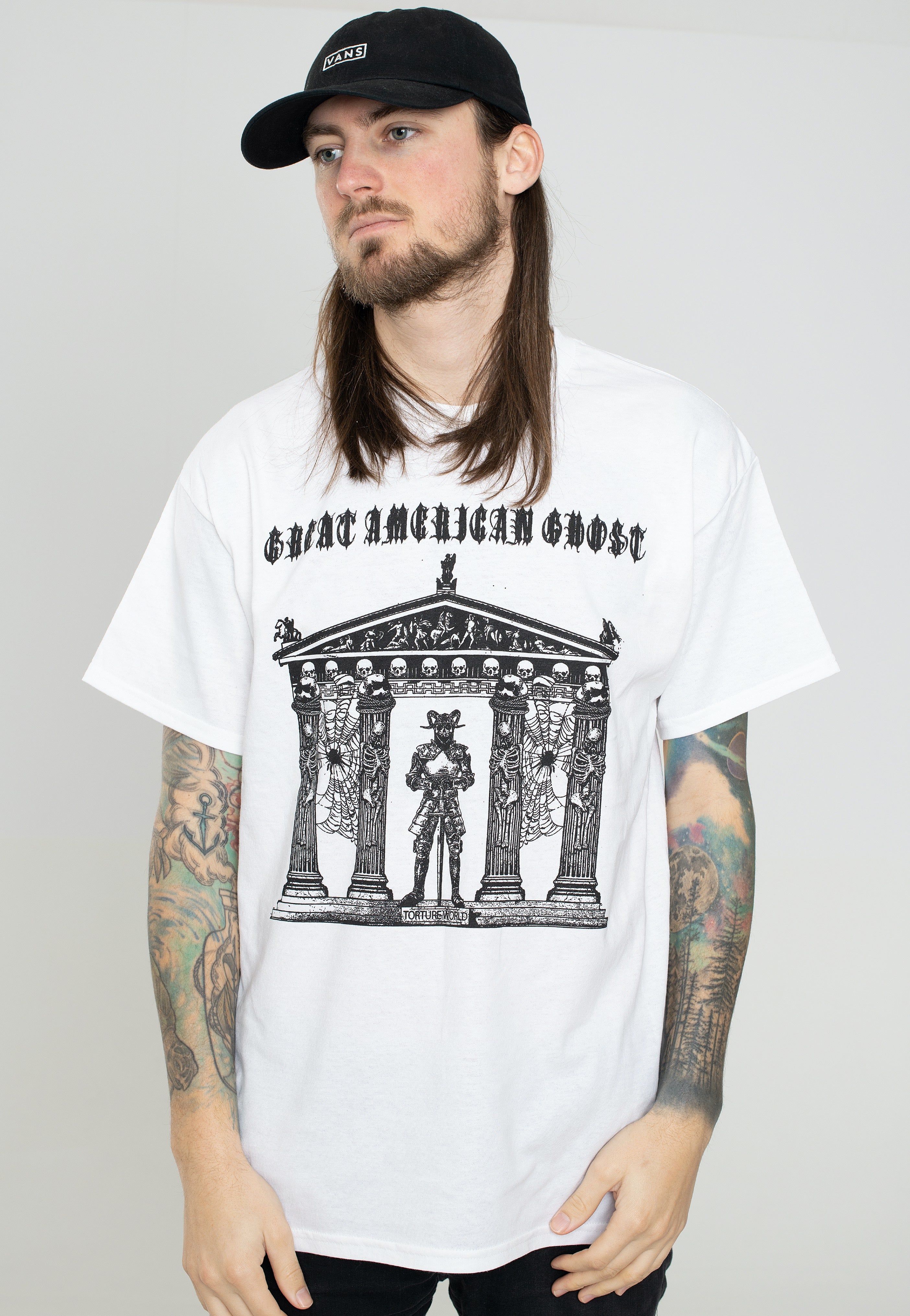 Great American Ghost - Torture World Globe White - T-Shirt | Men-Image