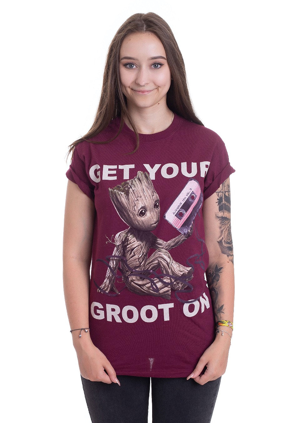 Guardians Of The Galaxy - Get Your Groot On Maroon - T-Shirt | Women-Image