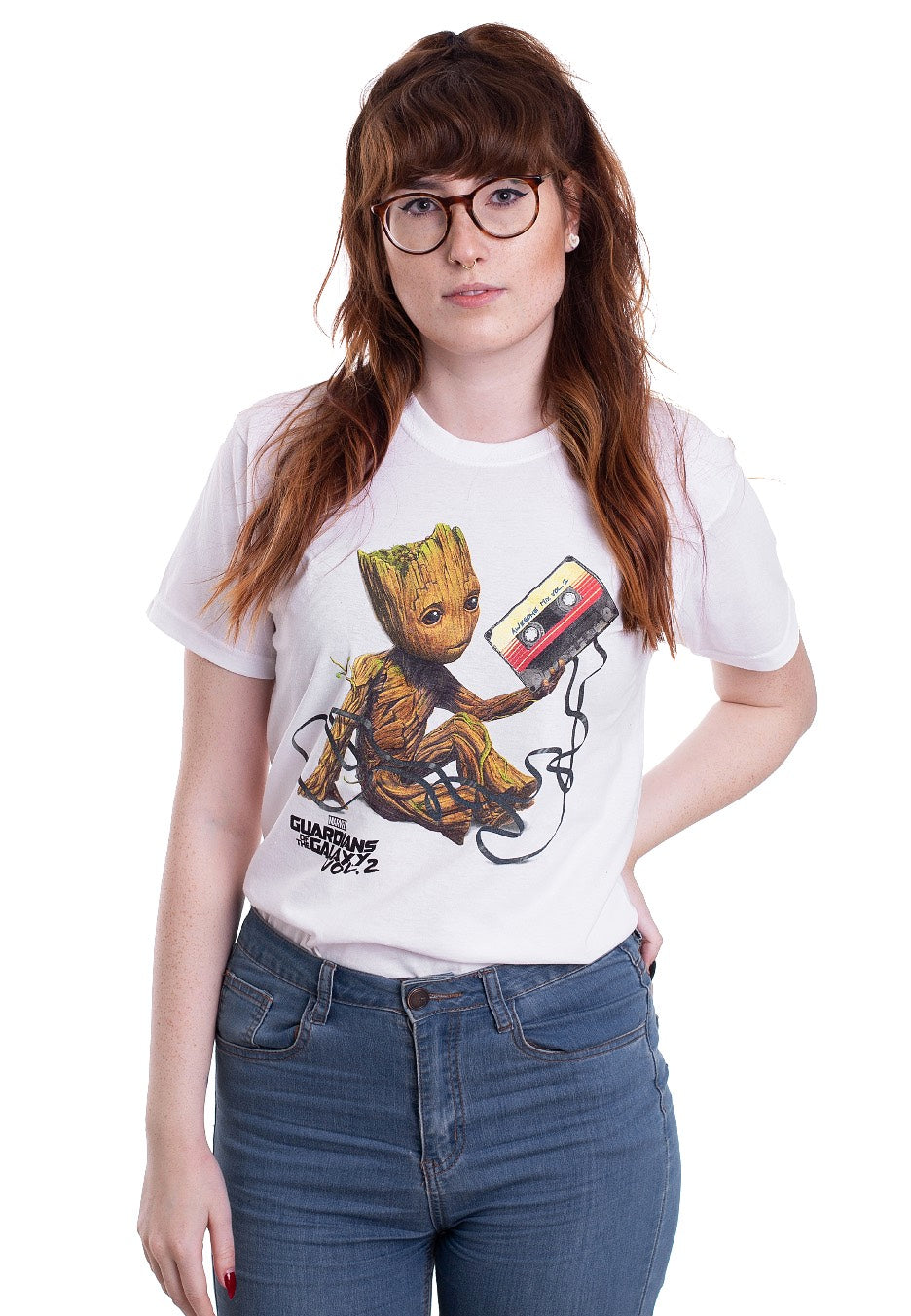 Guardians Of The Galaxy - Groot And Tape White - T-Shirt | Women-Image