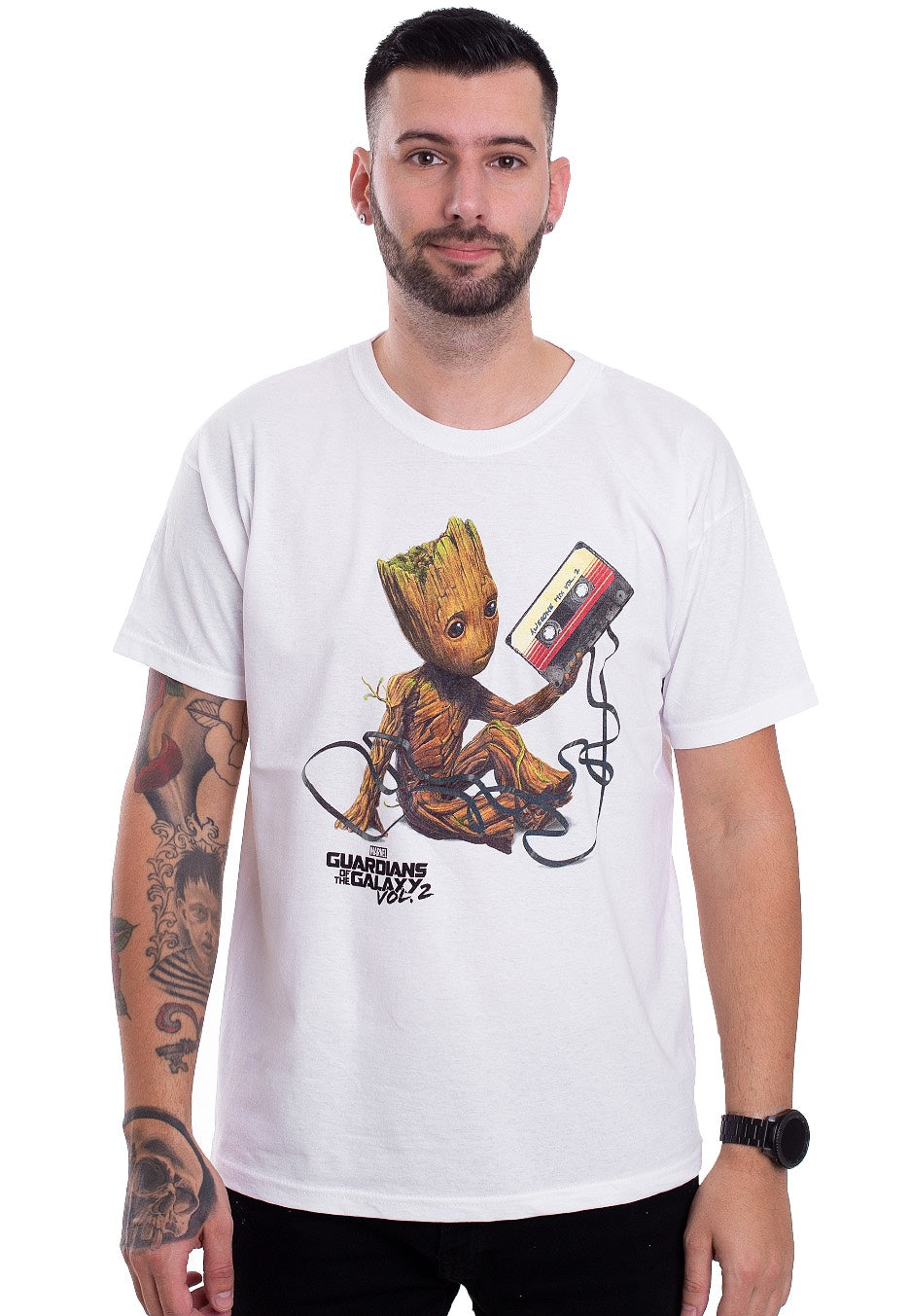 Guardians Of The Galaxy - Groot And Tape White - T-Shirt | Men-Image