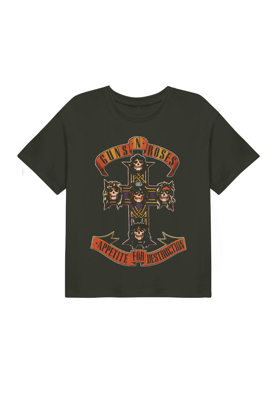 Guns N' Roses - Appetite For Destruction Cropped Khaki - T-Shirt | Neutral-Image