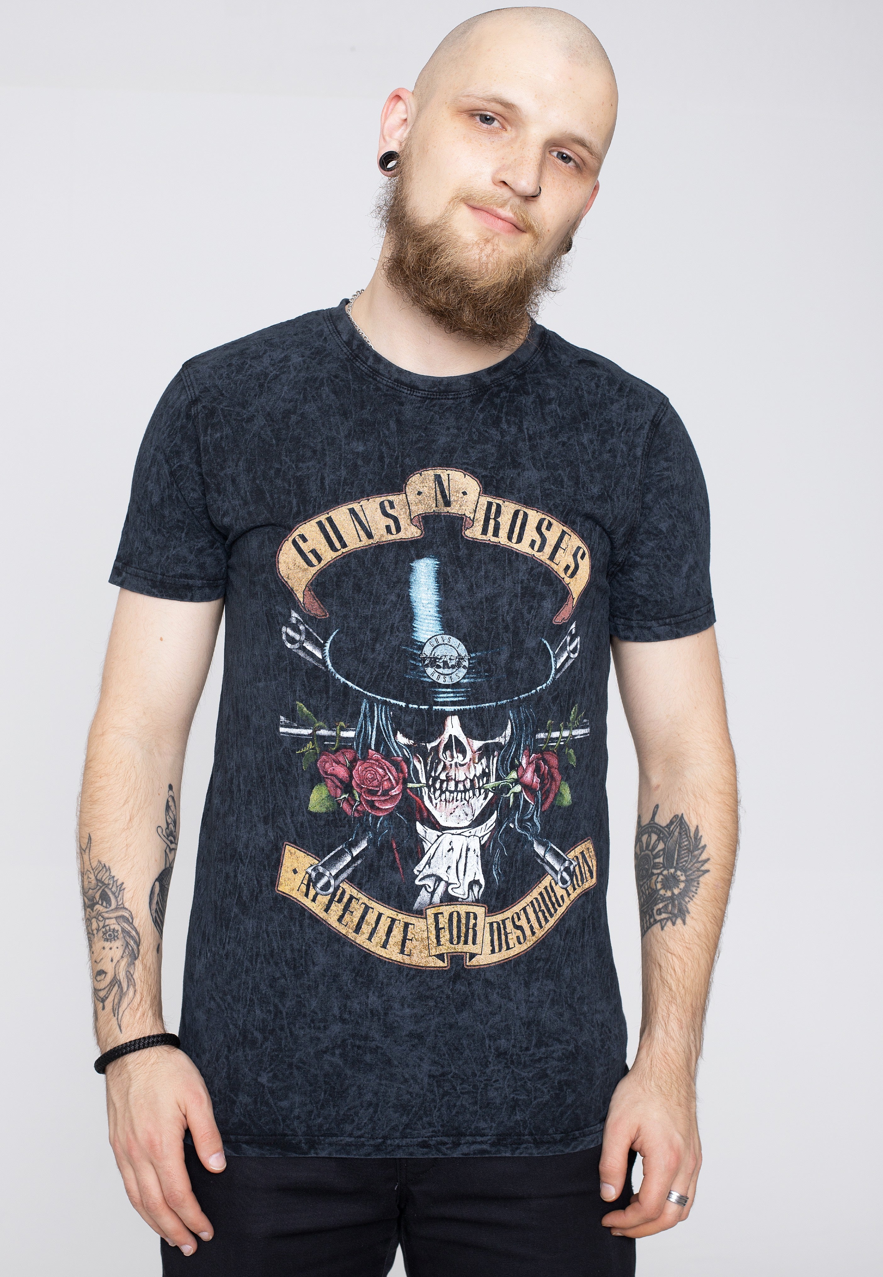 Guns N' Roses - Appetite Washed Dip-Dye Mineral Wash - T-Shirt | Men-Image