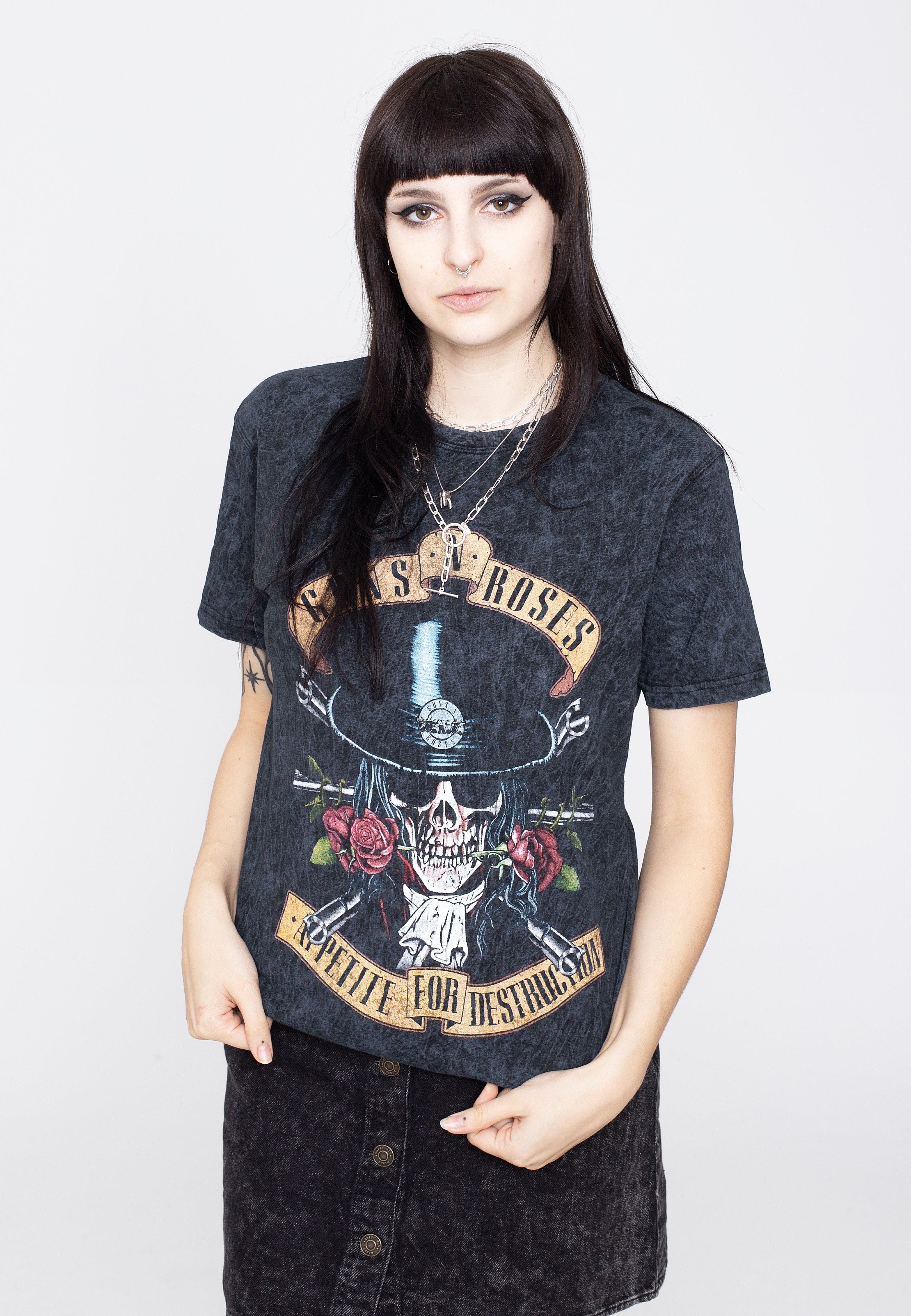 Guns N' Roses - Appetite Washed Dip-Dye Mineral Wash - T-Shirt | Women-Image