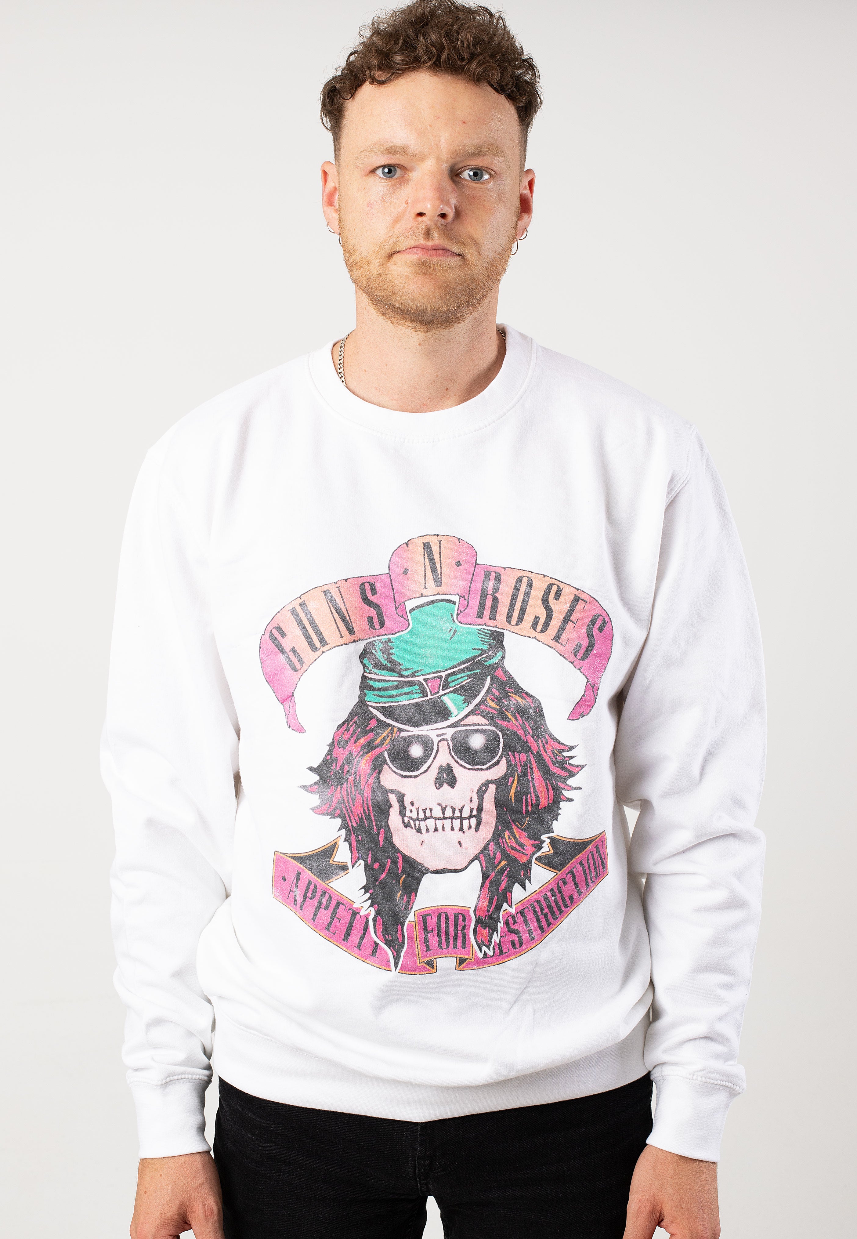 Guns N' Roses - Axl Skull White - Sweater | Men-Image