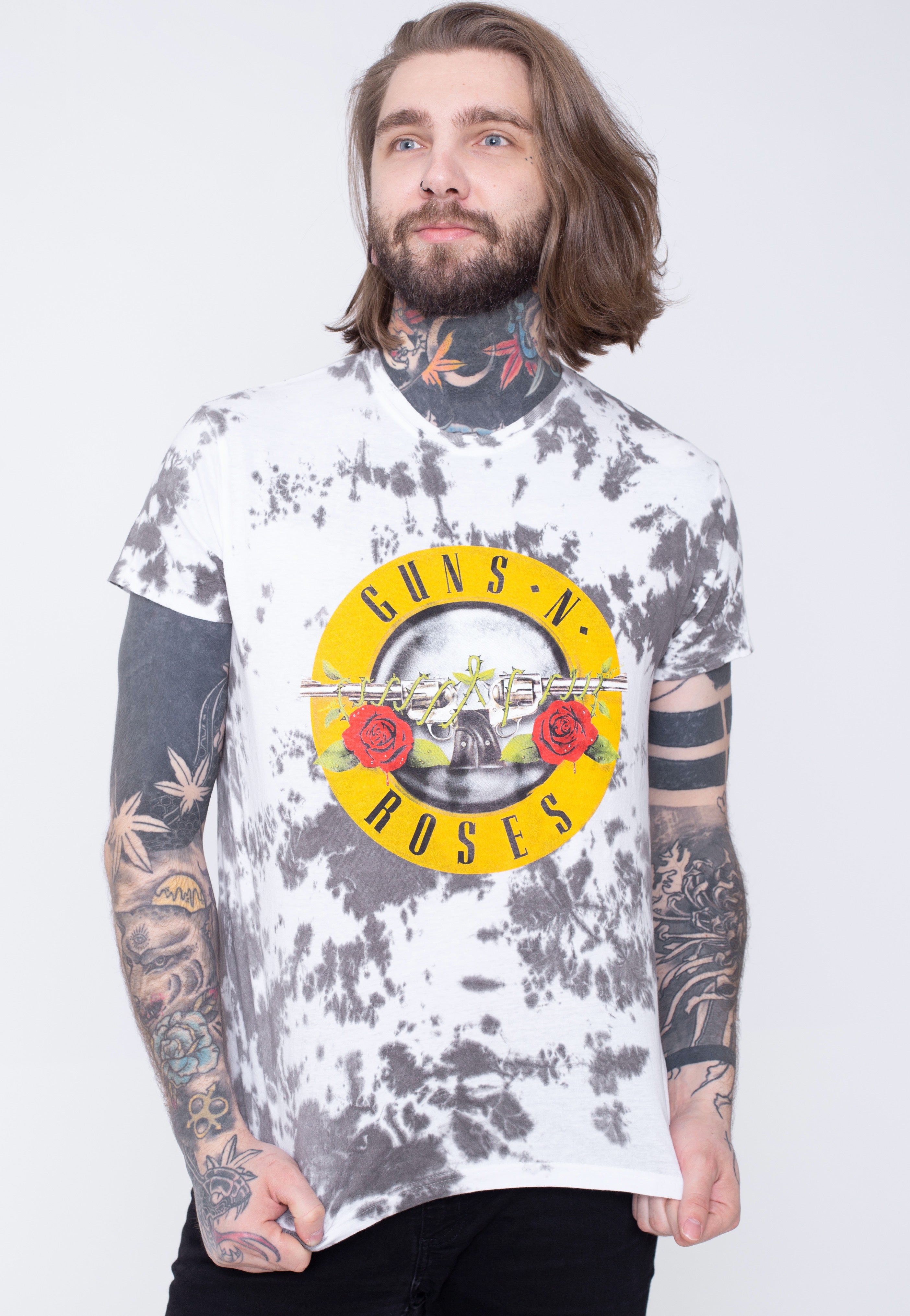 Guns N' Roses - Classic Logo Dip Dye On White - T-Shirt | Men-Image