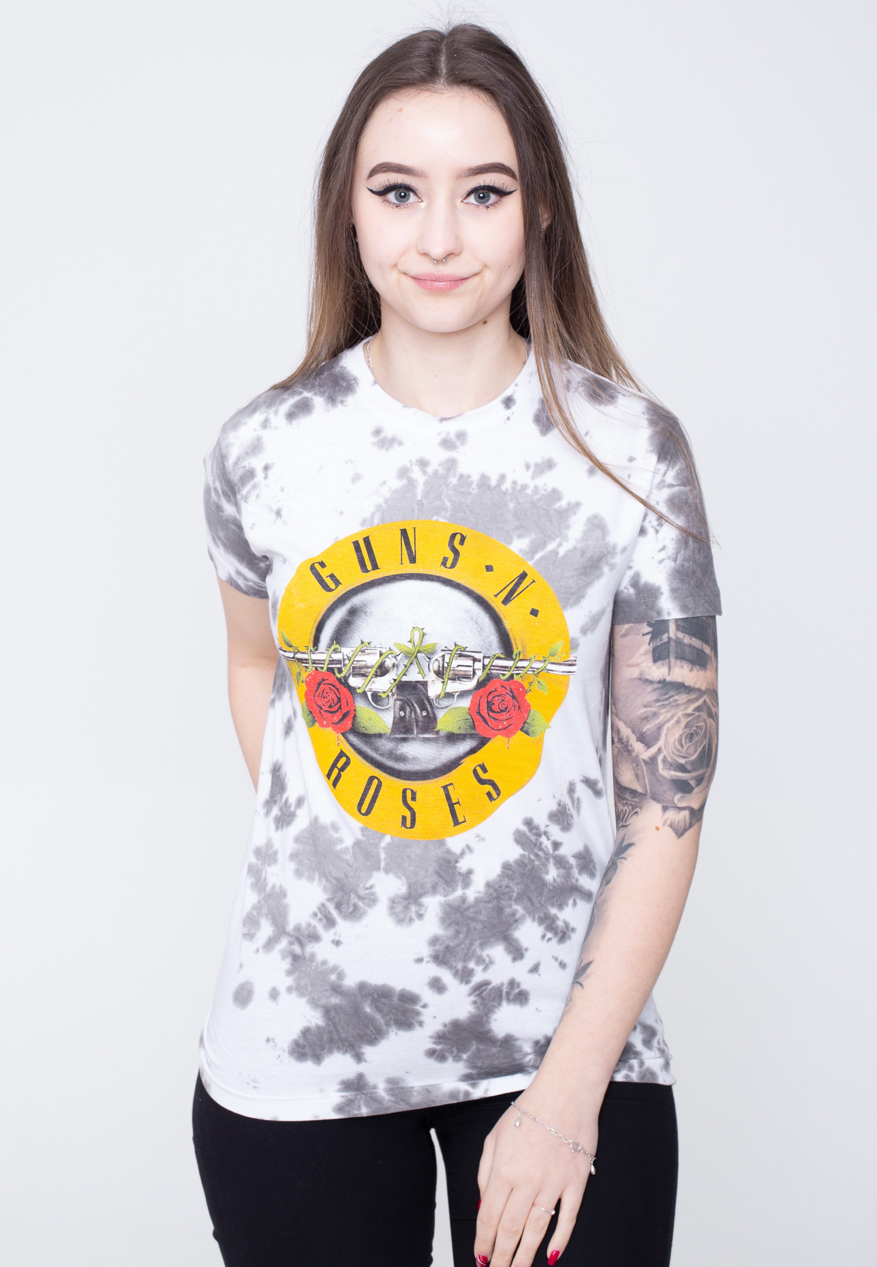 Guns N' Roses - Classic Logo Dip Dye On White - T-Shirt | Women-Image