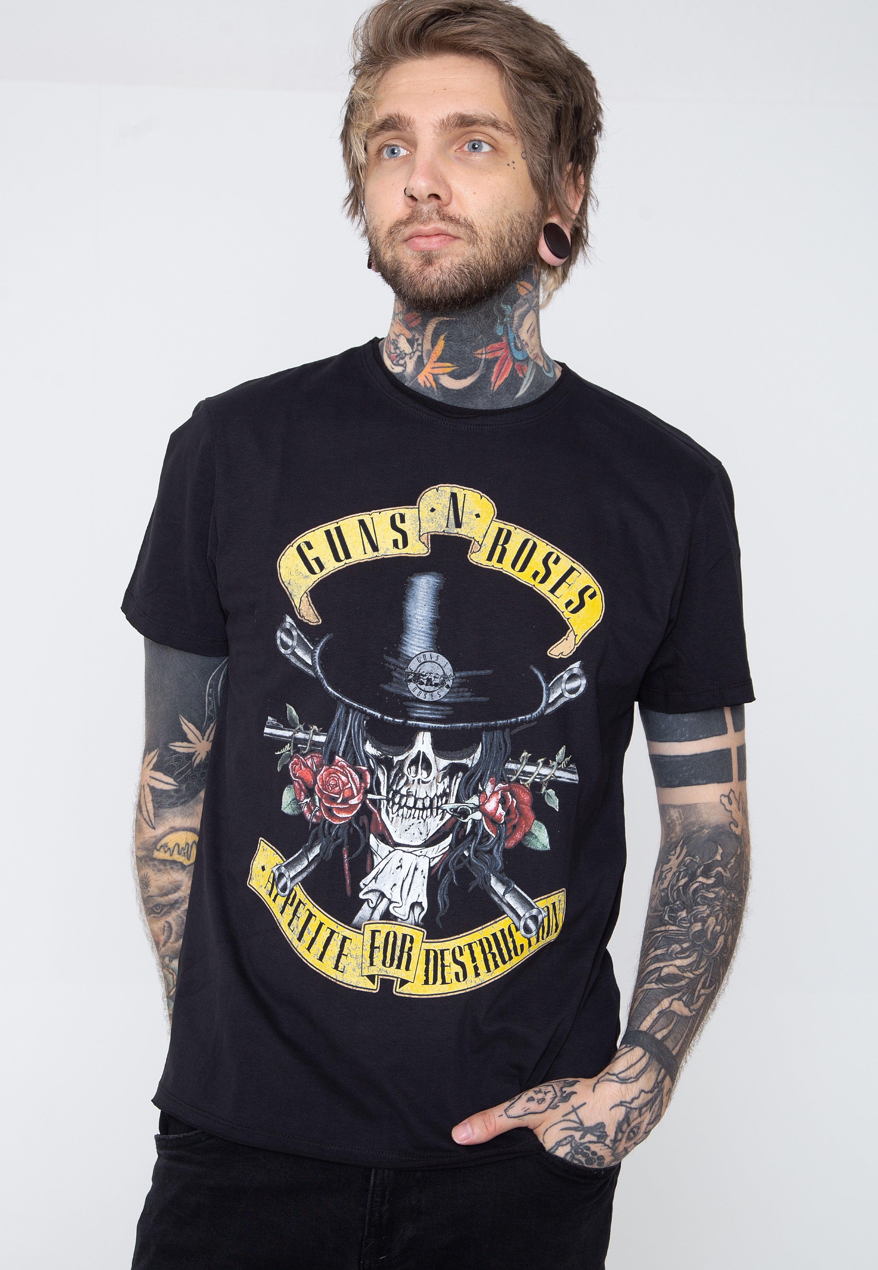 Guns N' Roses - Top Hat Skull - T-Shirt | Men-Image