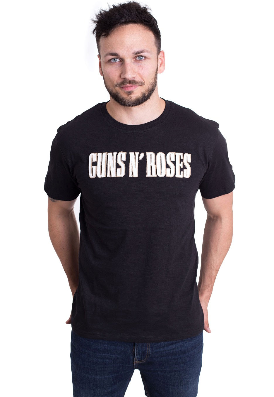 Guns N' Roses - Logo & Bullet Circle Applique - T-Shirt | Men-Image