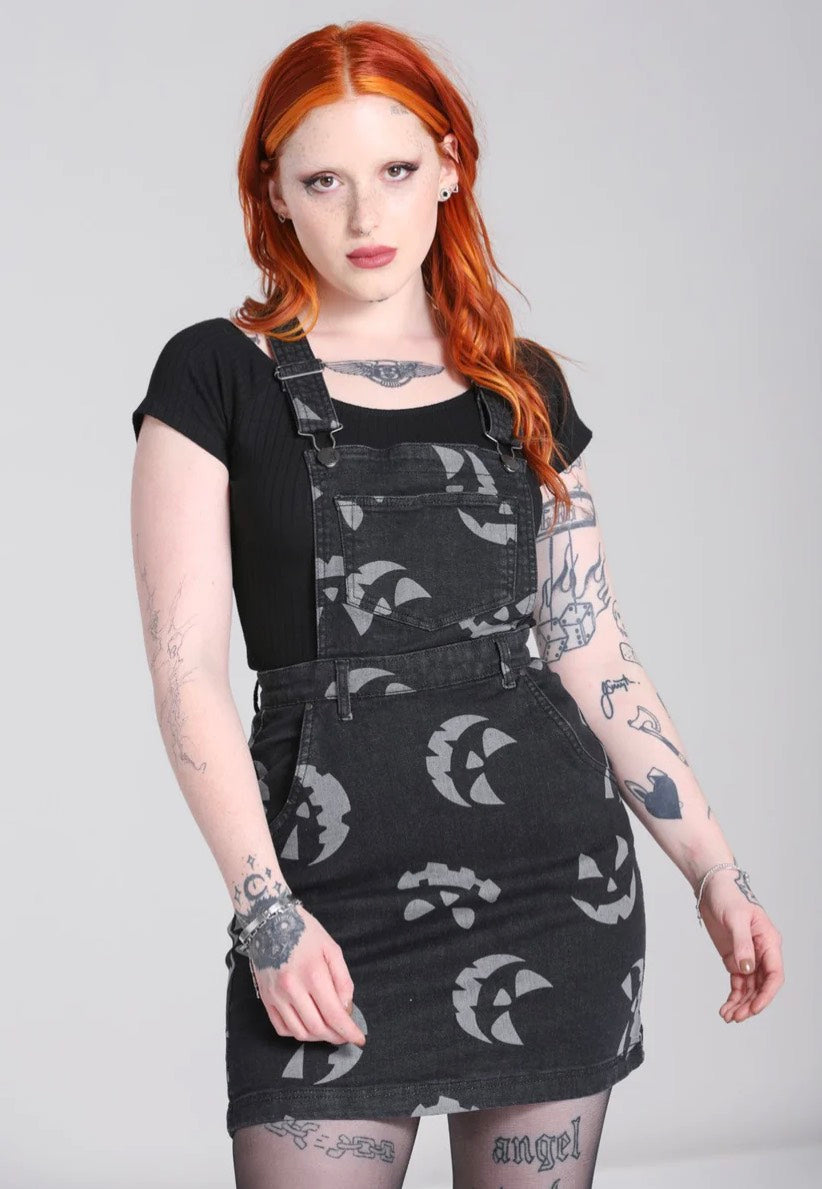 Hellbunny - Jack O Lantern Pinafore Black - Dress | Women-Image