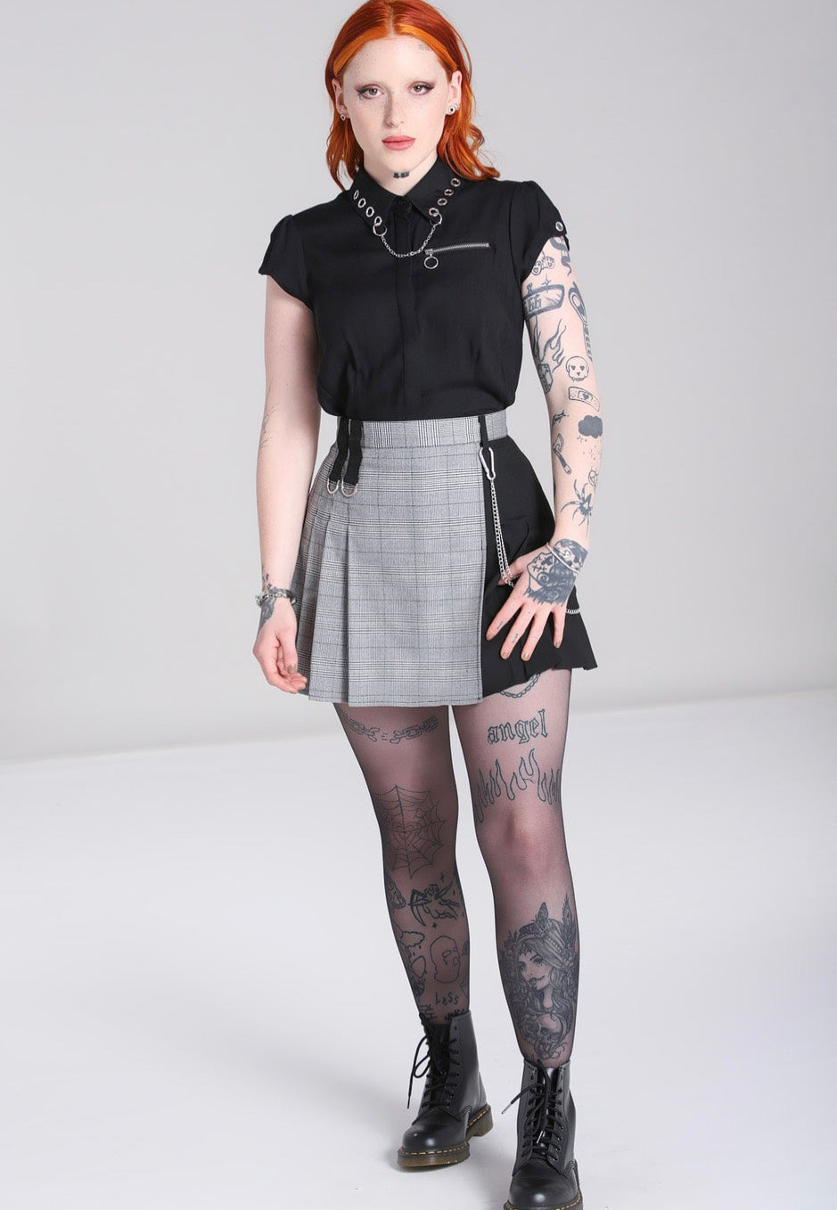 Hellbunny - Mina Grey - Skirt | Women-Image