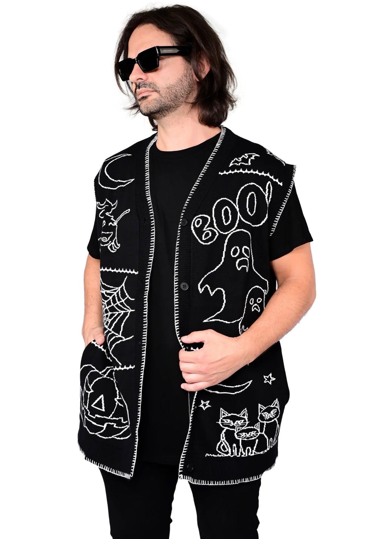 Foxblood - Halloween Night Patchwork Black - Vest | Men-Image