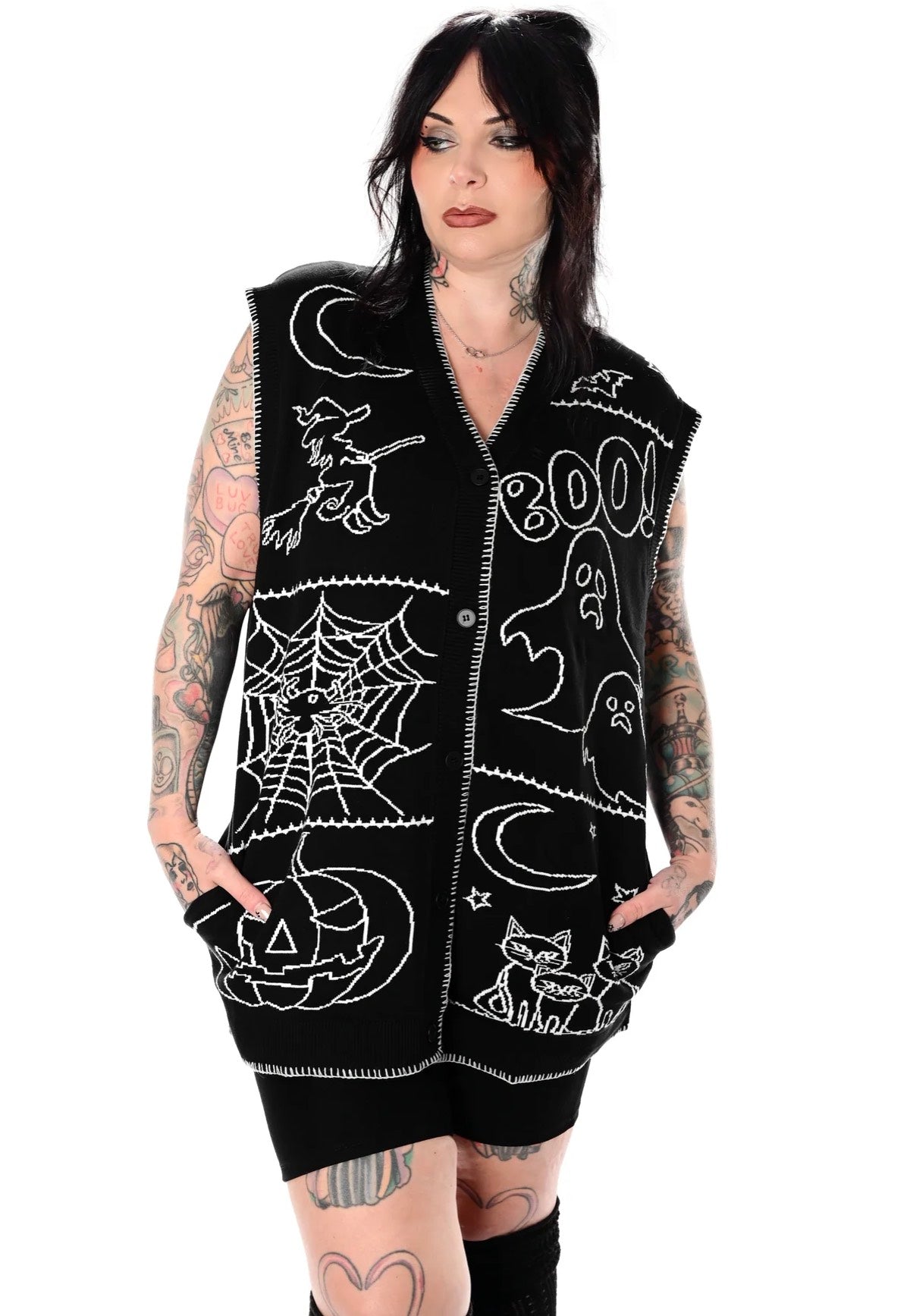 Foxblood - Halloween Night Patchwork Black - Vest | Women-Image