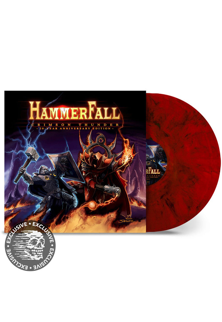 Hammerfall - Crimson Thunder - 20 Year Anniversary Red/Black - Marbled 2 Vinyl | Neutral-Image