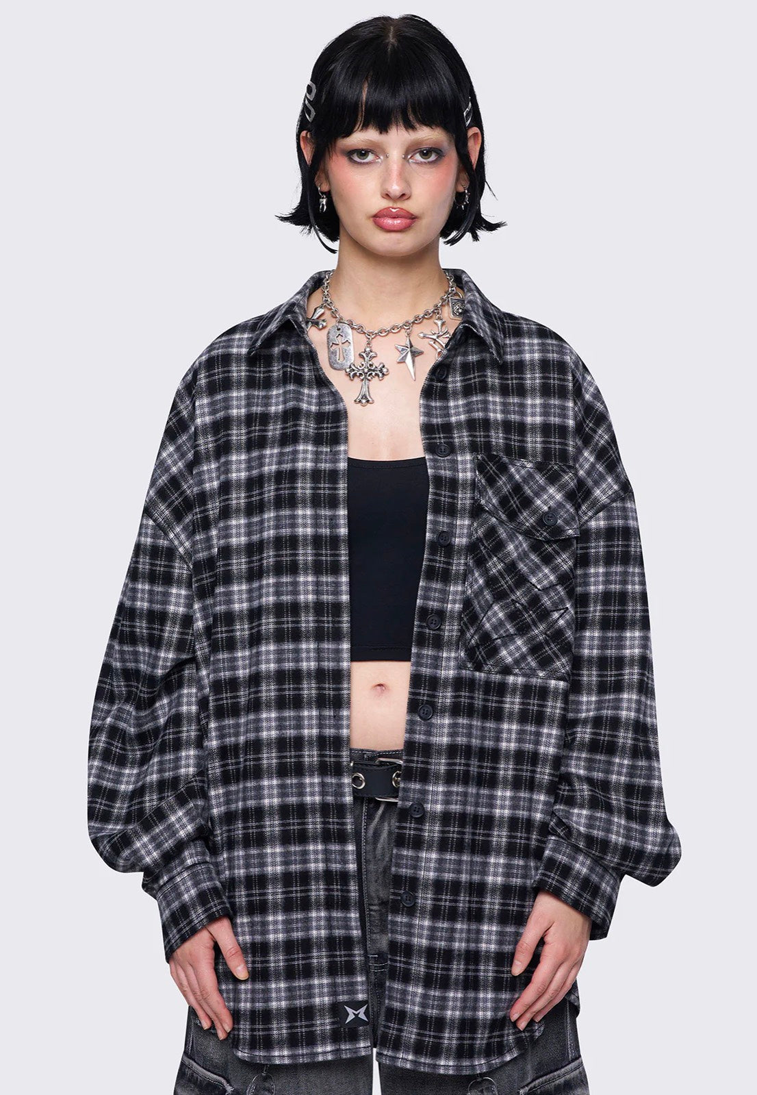 Minga London - Harper Black Plaid - Shirt | Women-Image