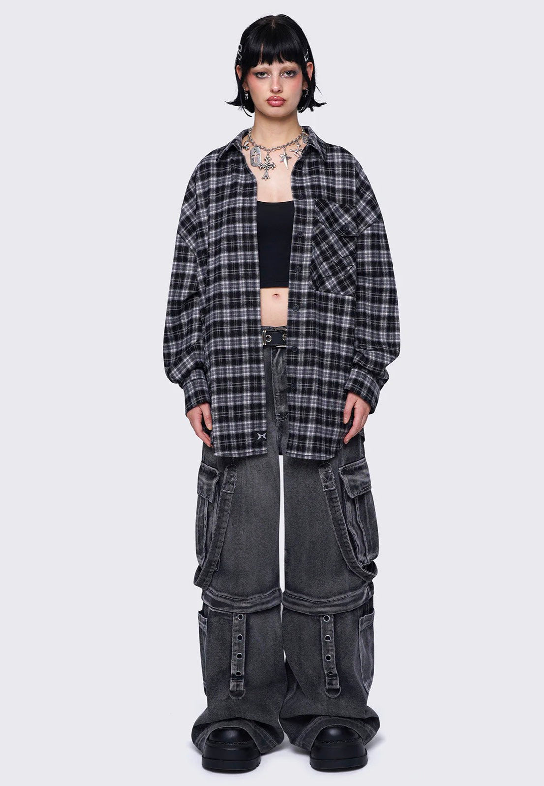 Minga London - Harper Black Plaid - Shirt | Women-Image