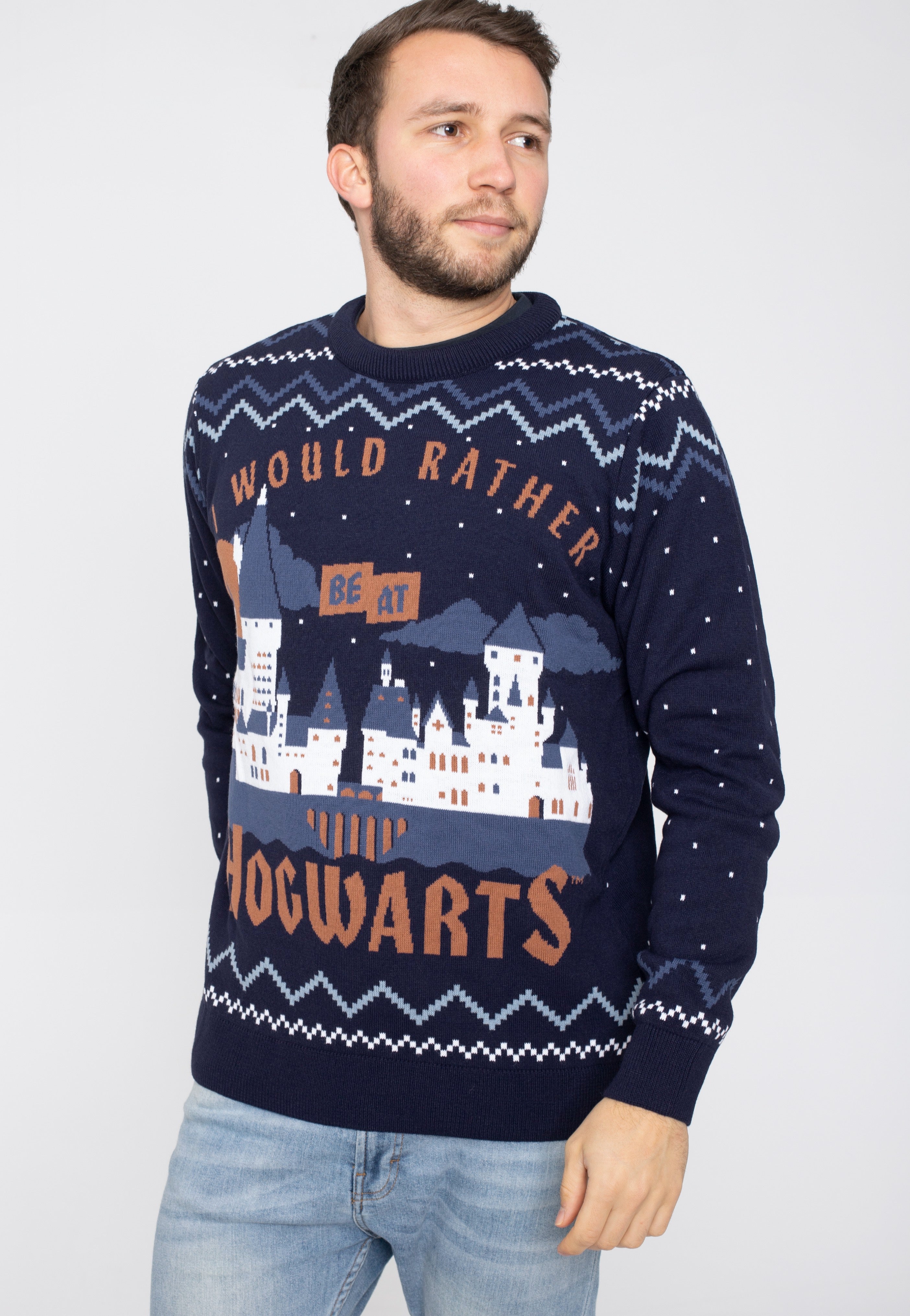 Harry Potter - Hogwarts Xmas Knit Navy - Pullover | Men-Image