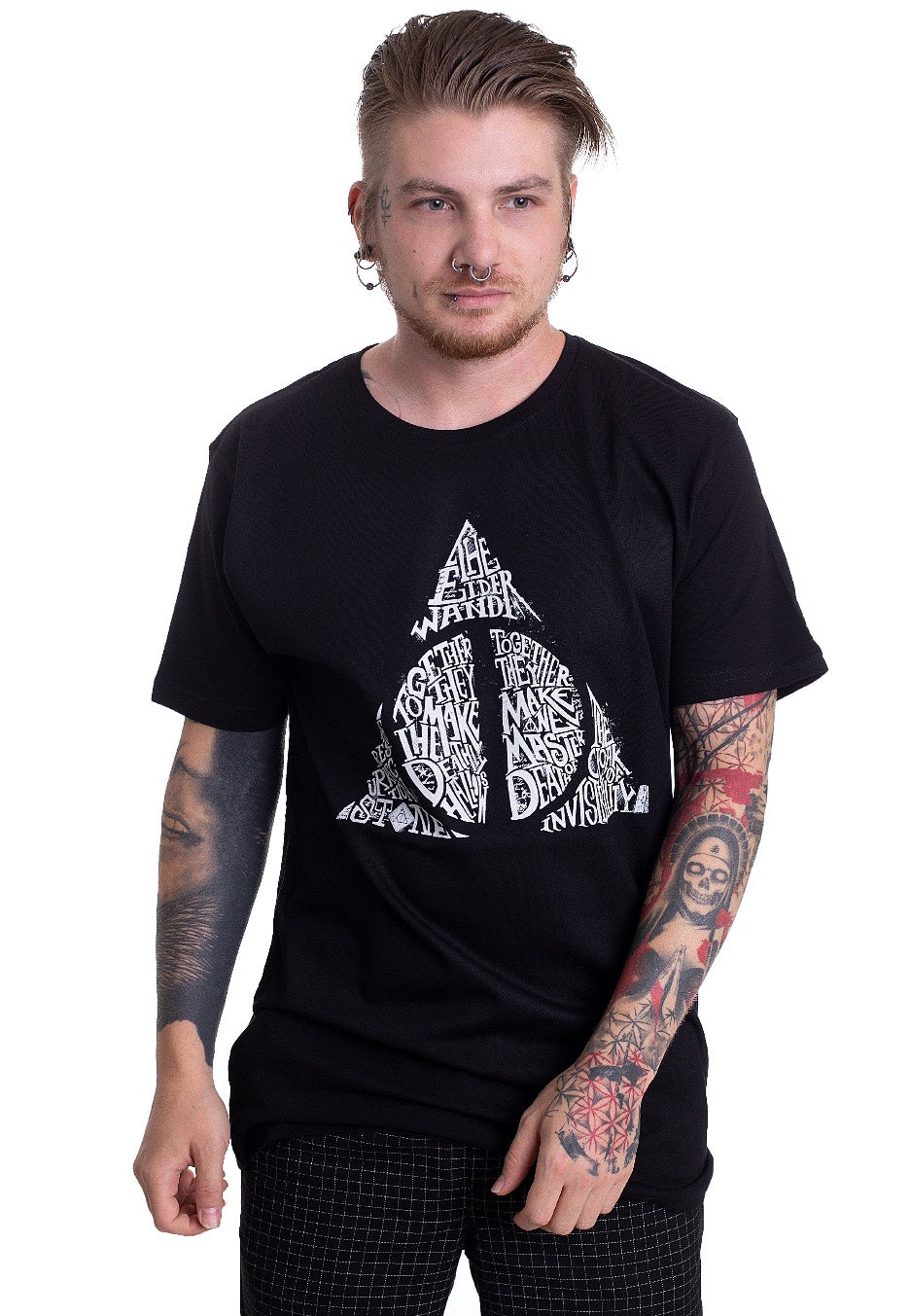 Harry Potter - Deathly Hallows Infill Words Logo - T-Shirt | Men-Image