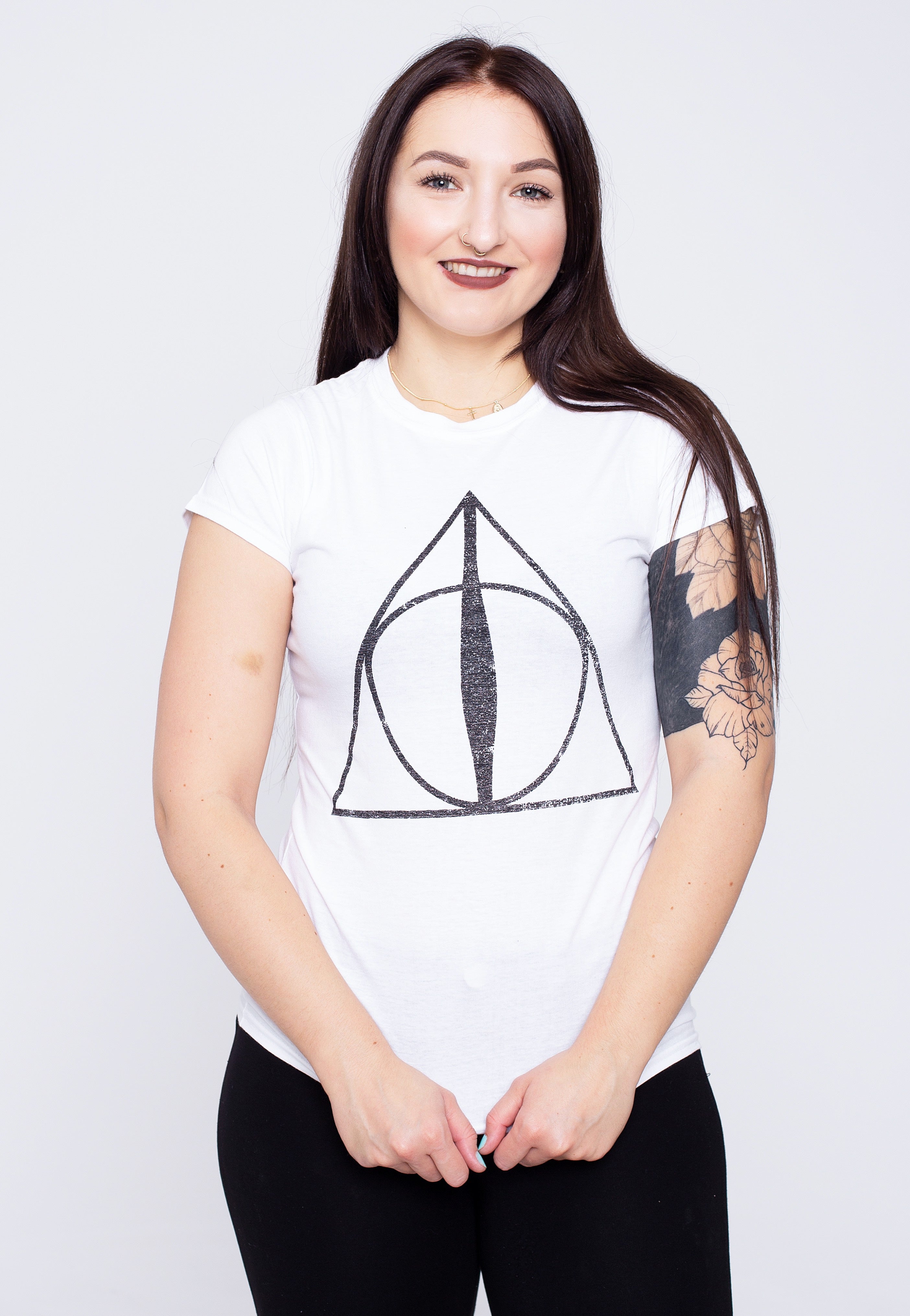 Harry Potter - Deathly Hallows Symbol White - Girly | Women-Image