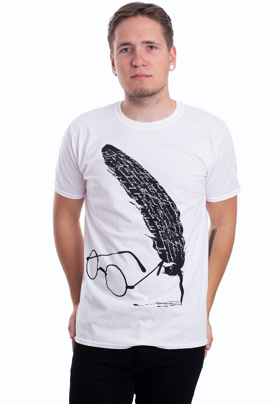 Harry Potter - Feather and Glasses White - T-Shirt | Men-Image