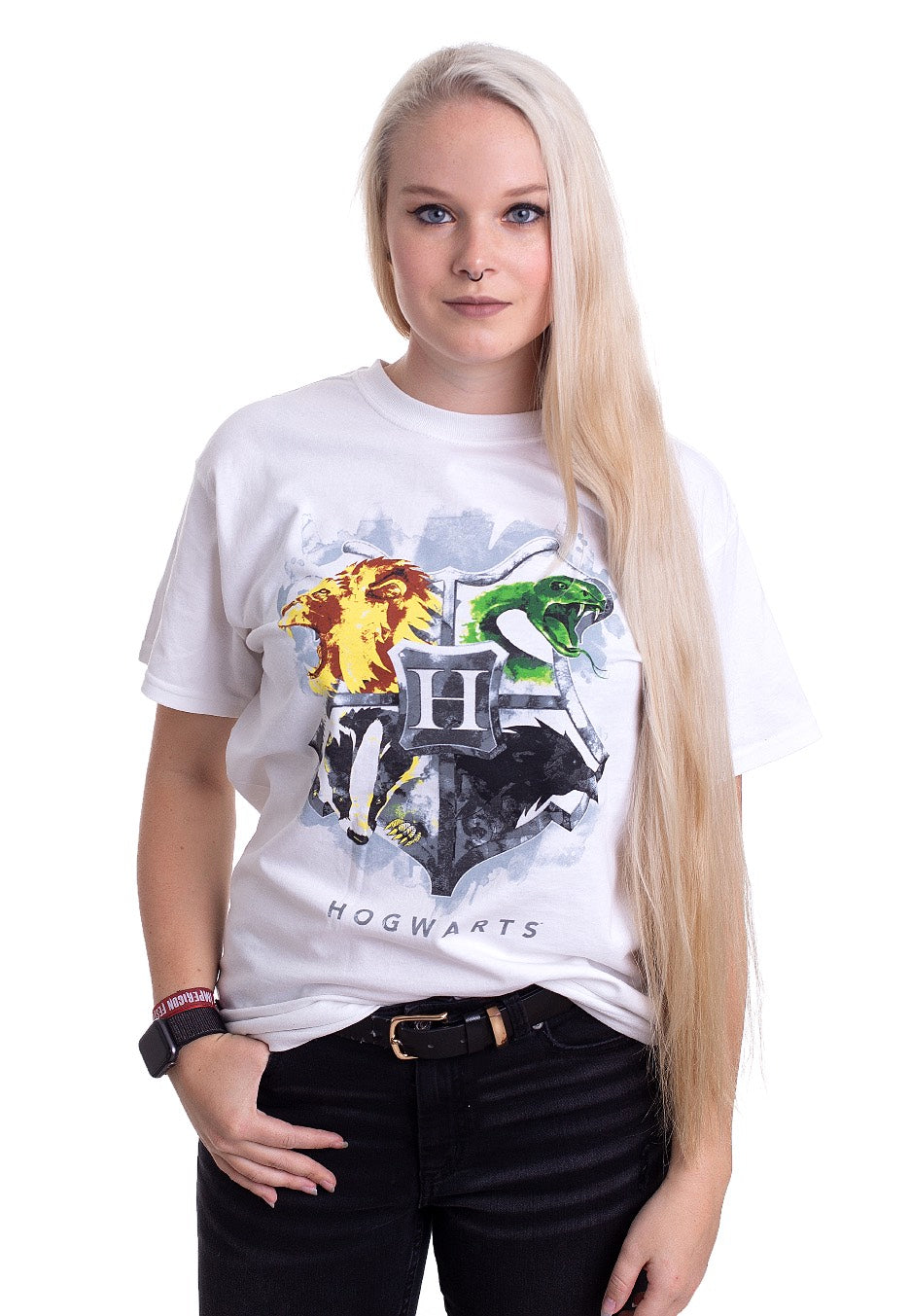 Harry Potter - Painted Crest White - T-Shirt | Women-Image