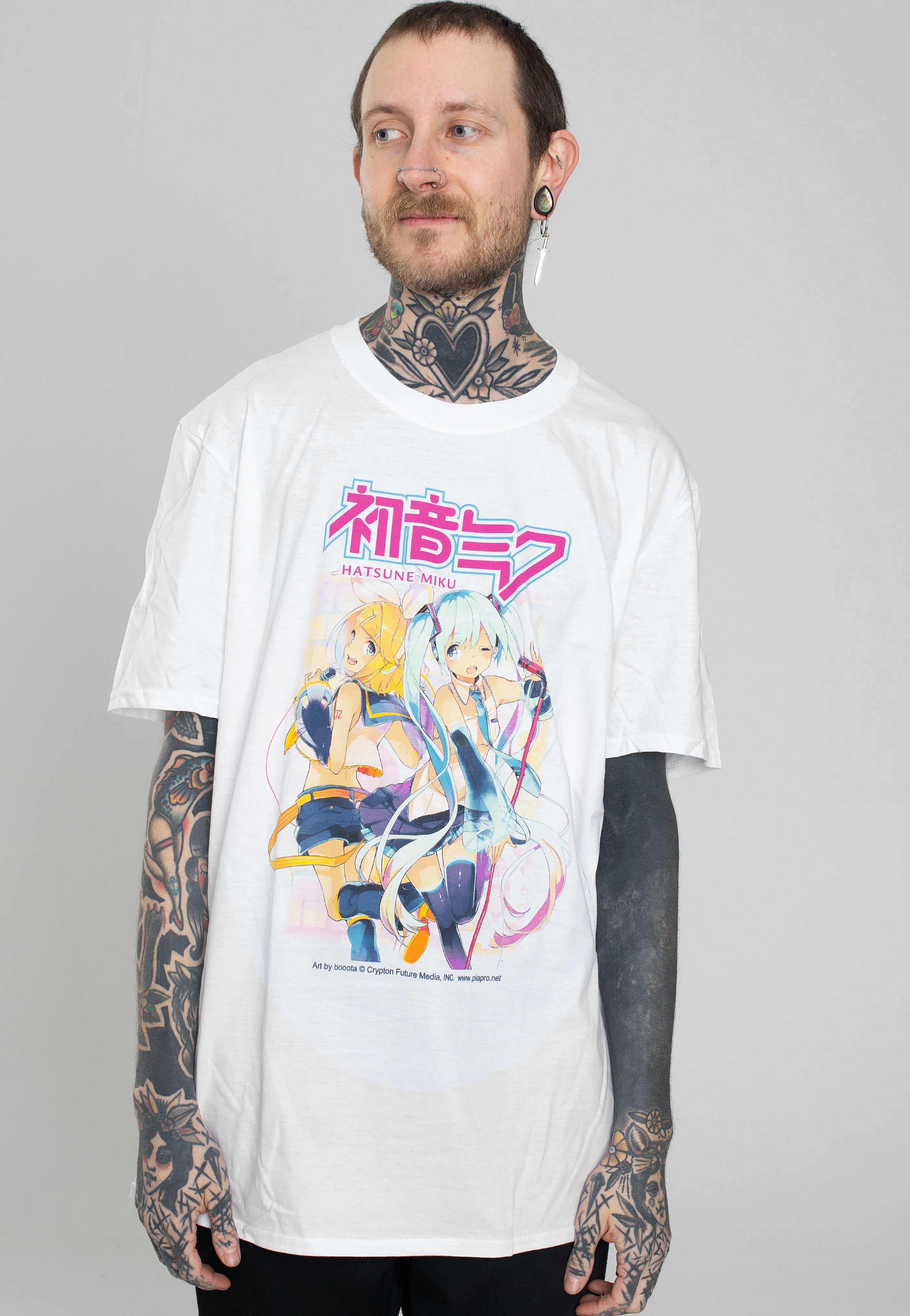 Hatsune Miku - Singing Harmony White - T-Shirt | Men-Image